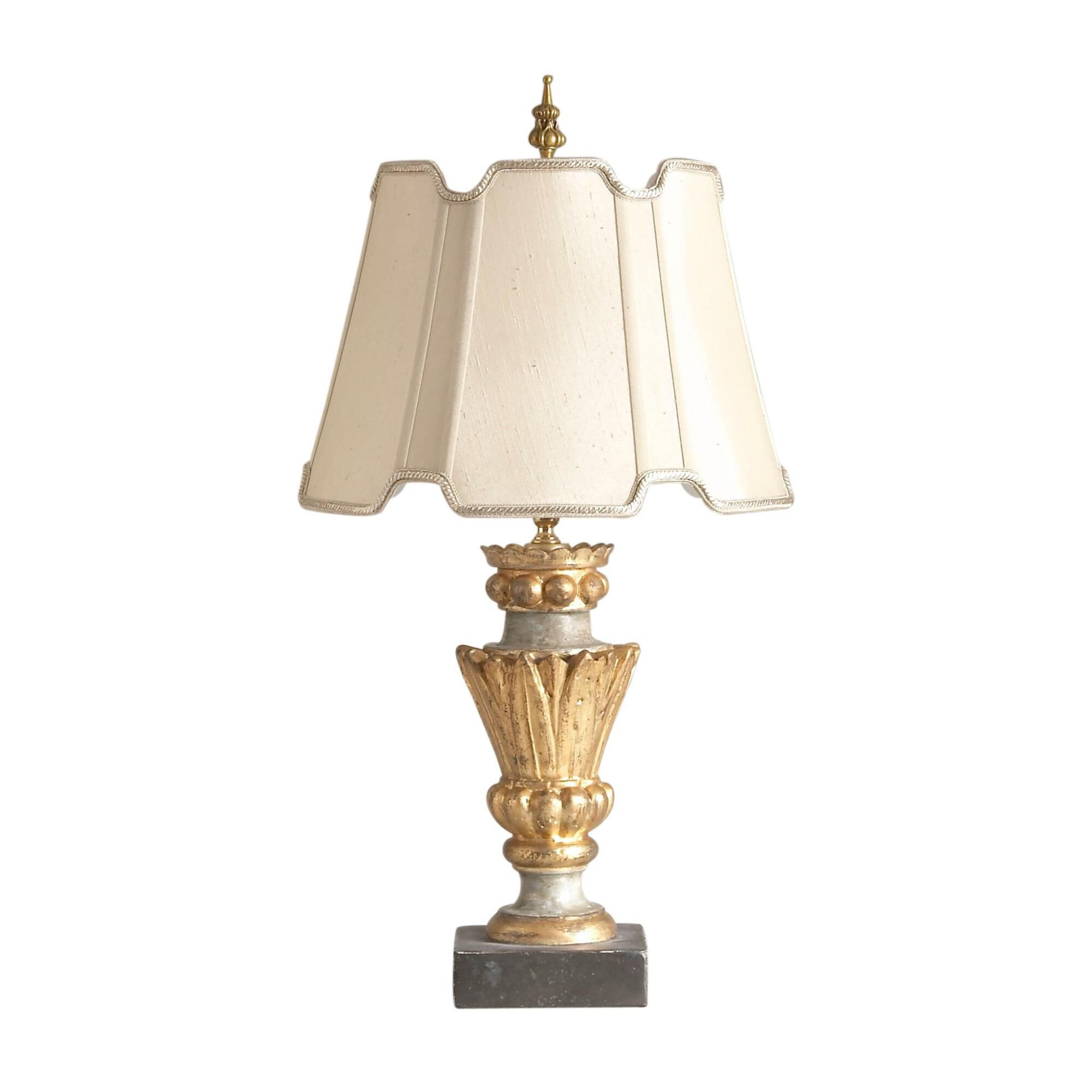 Shown in Antique Silver and Gold finish and French Beige shade
