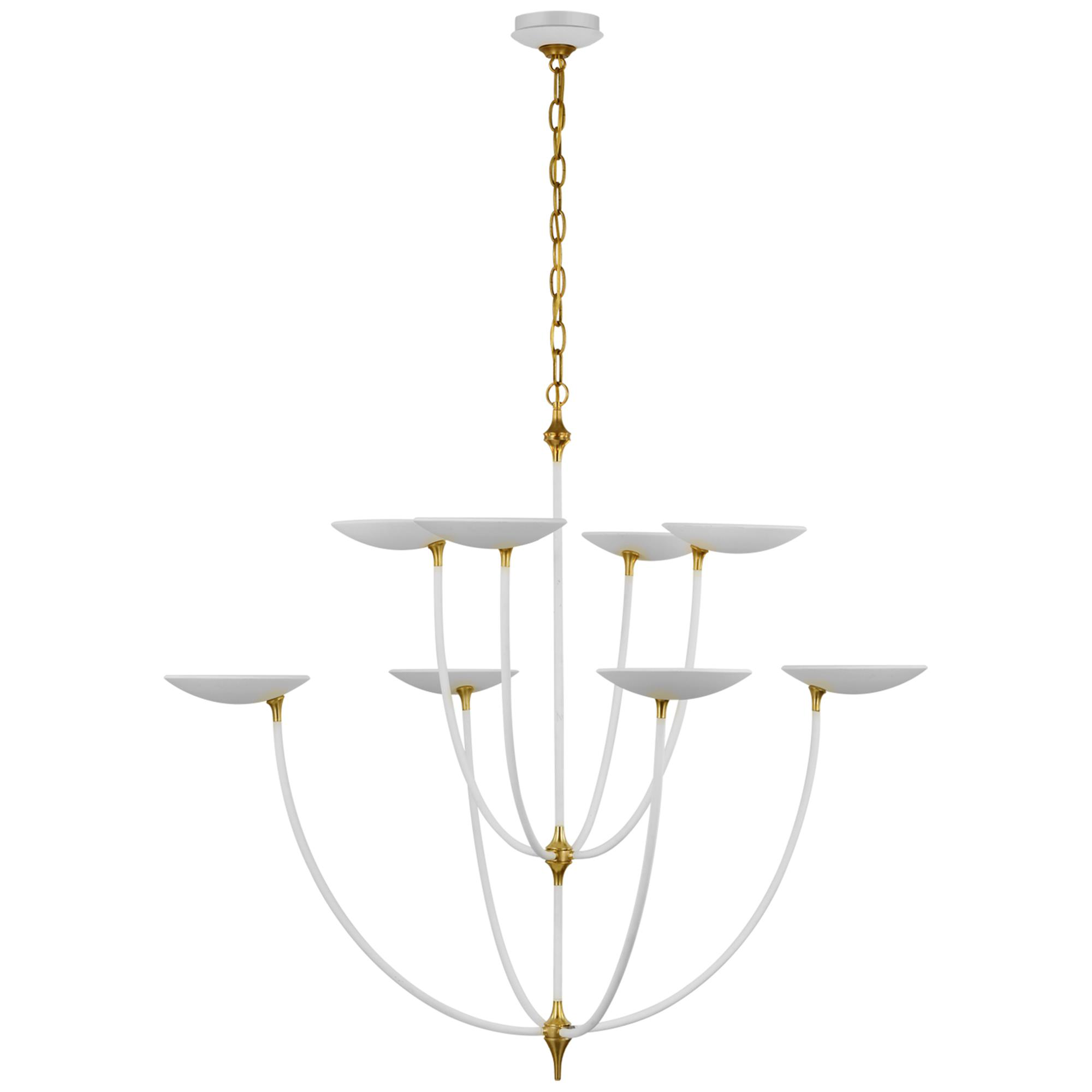 Shown in Matte White and Hand-Rubbed Antique Brass finish
