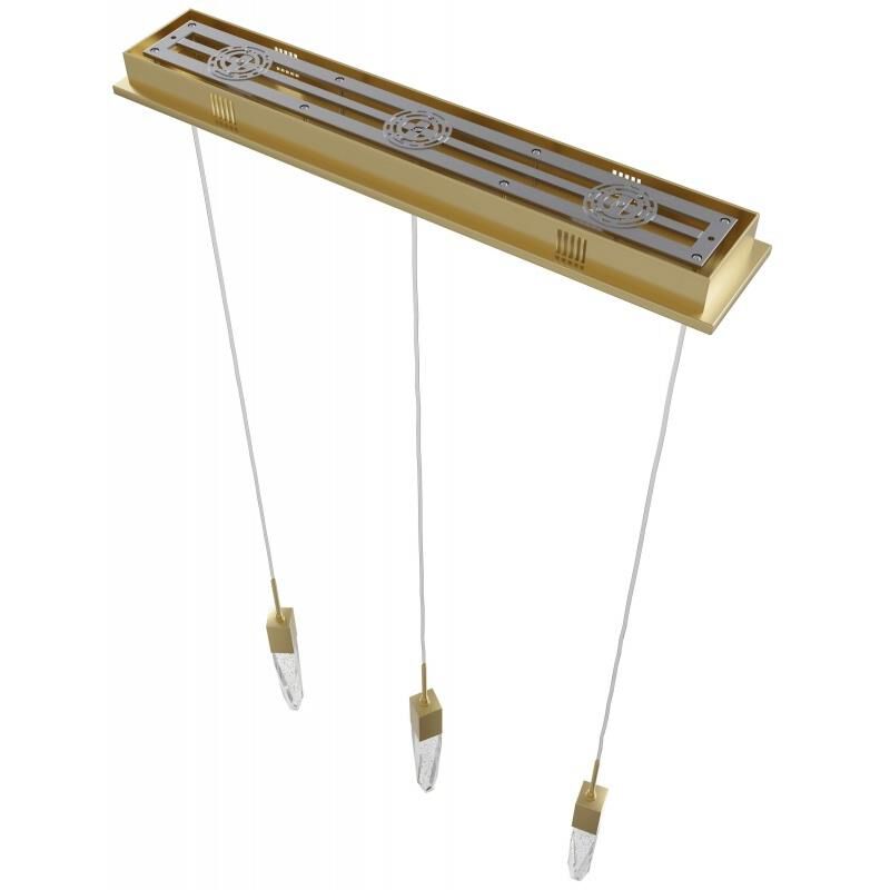 Shown in Brushed Brass finish and Seeded glass