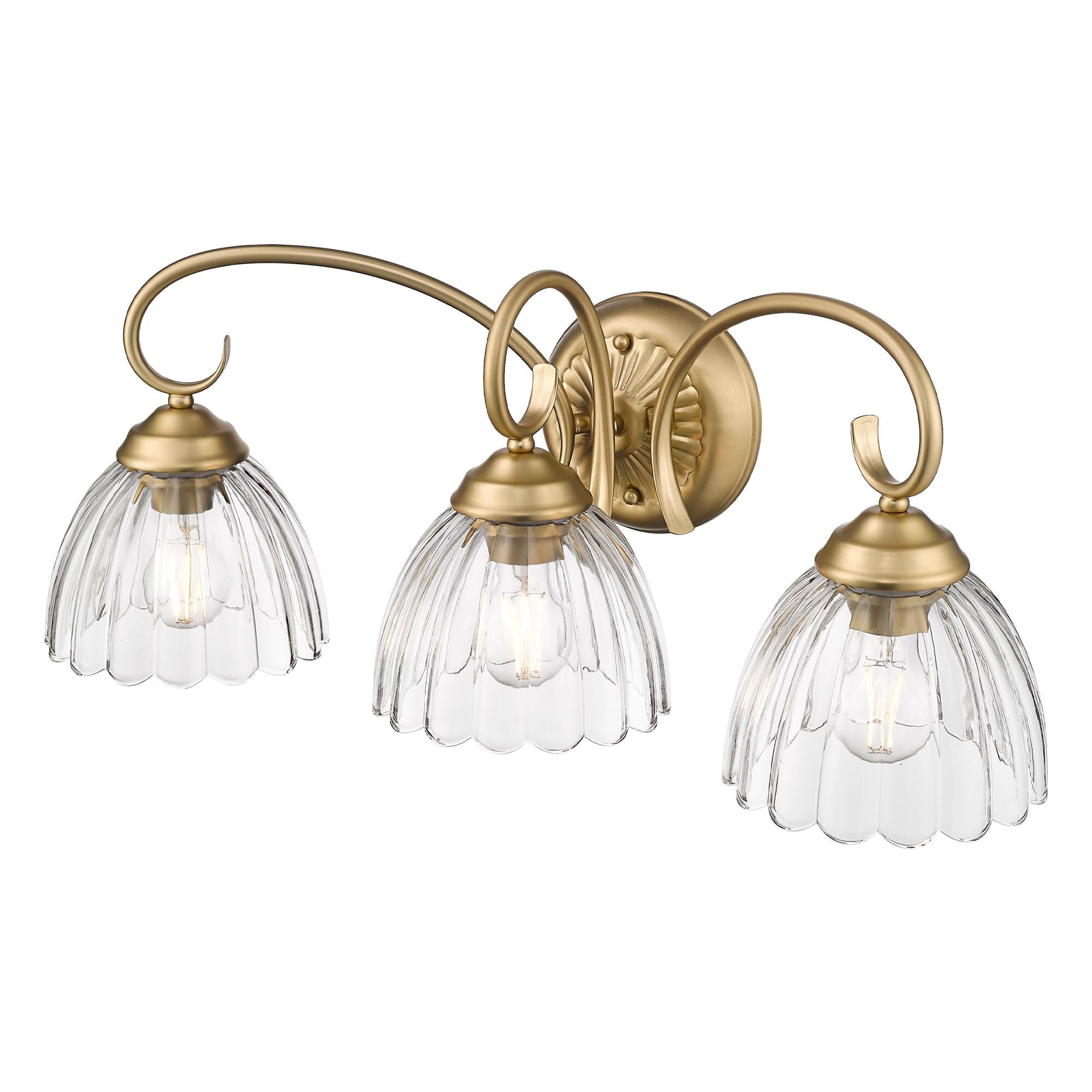 Shown in Brushed Champagne Bronze finish and Clear glass