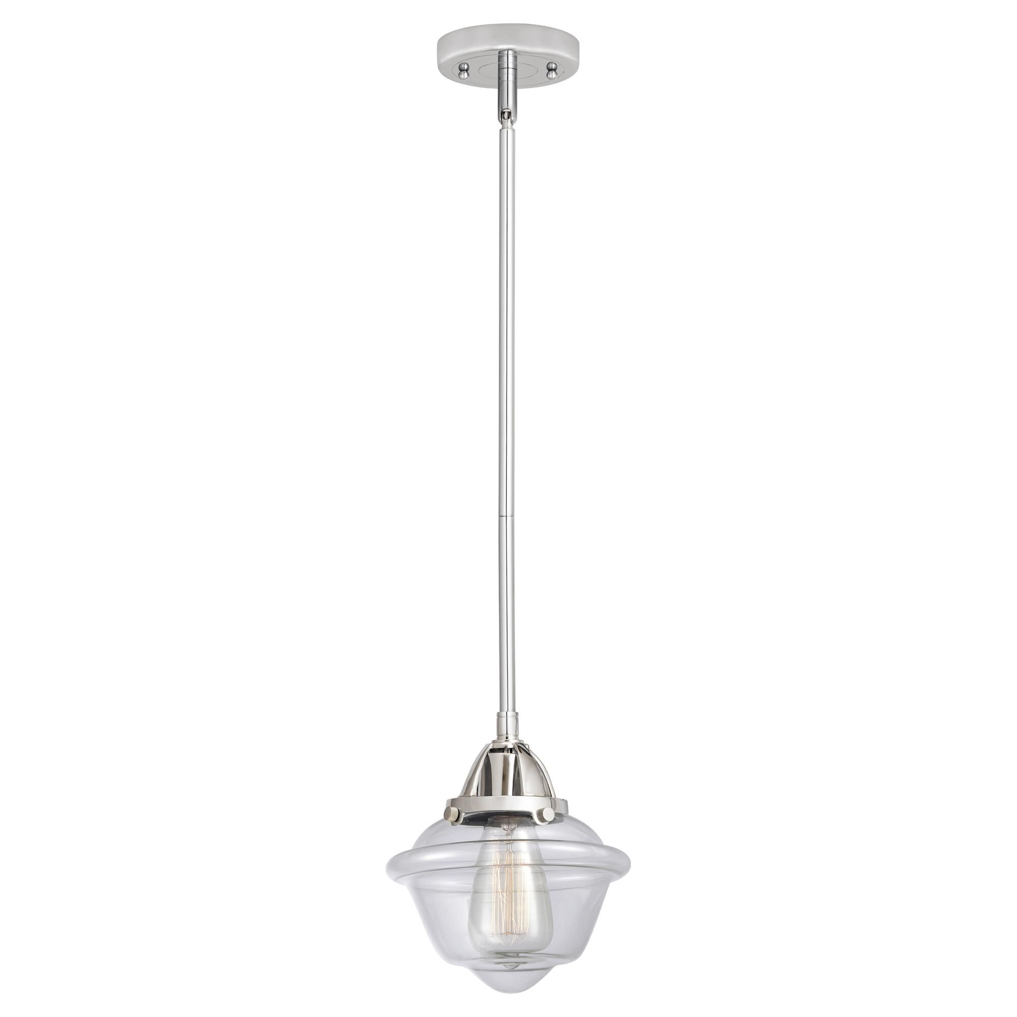 Shown in Polished Chrome finish and Clear Small Oxford glass and No Shade shade
