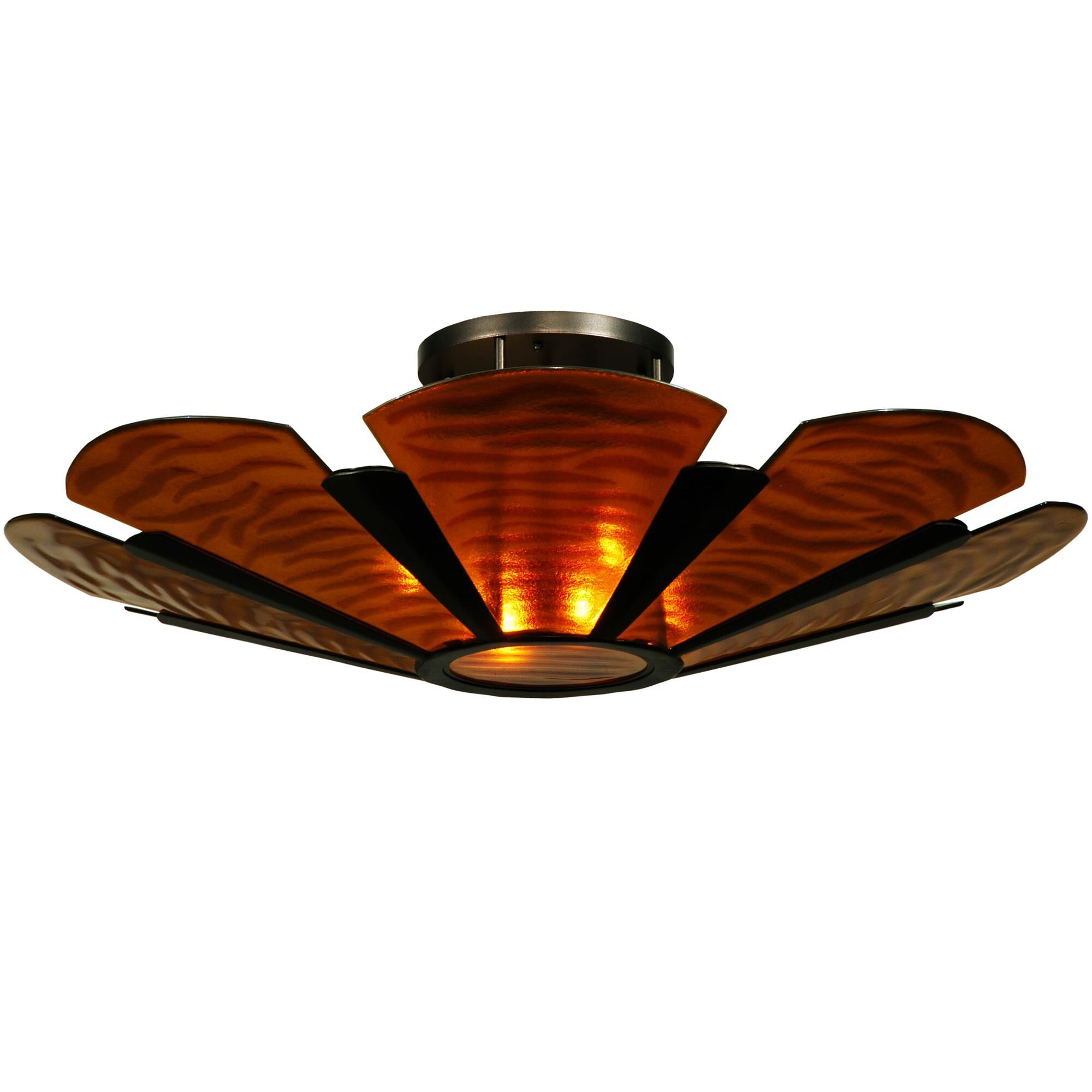 Shown in Mahogany Bronze finish and Fused glass