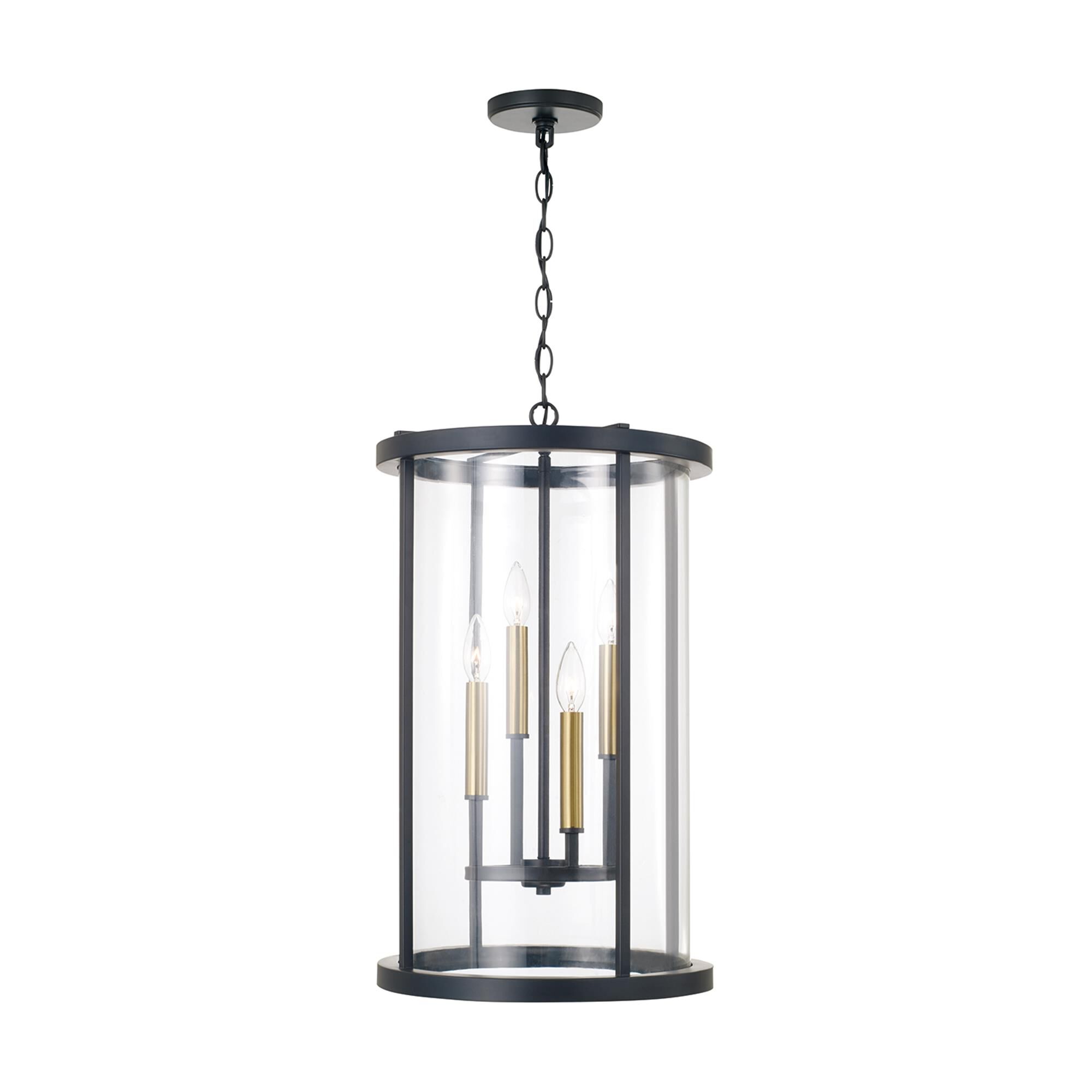 Shown in Espresso And Brass finish and Clear glass