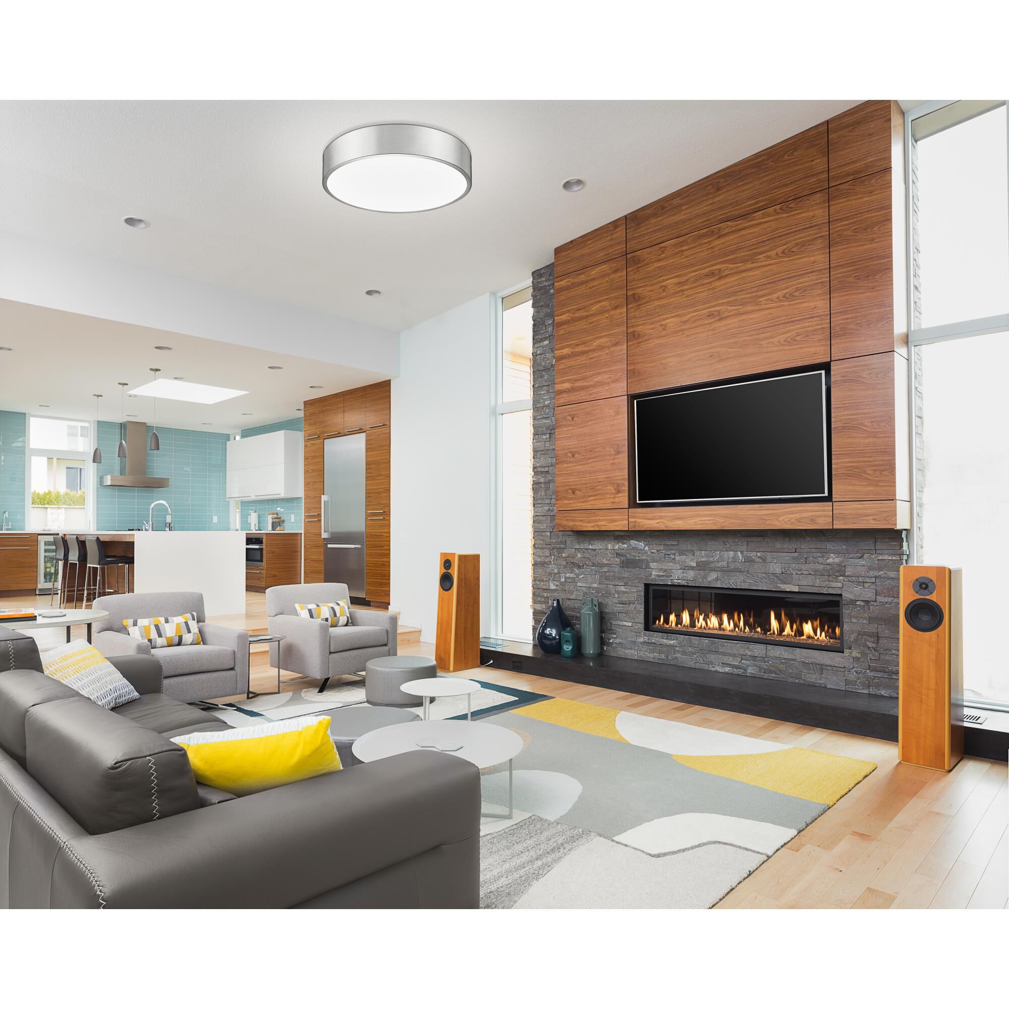 Shown in Brushed Nickel finish and Frosted glass and Frosted shade