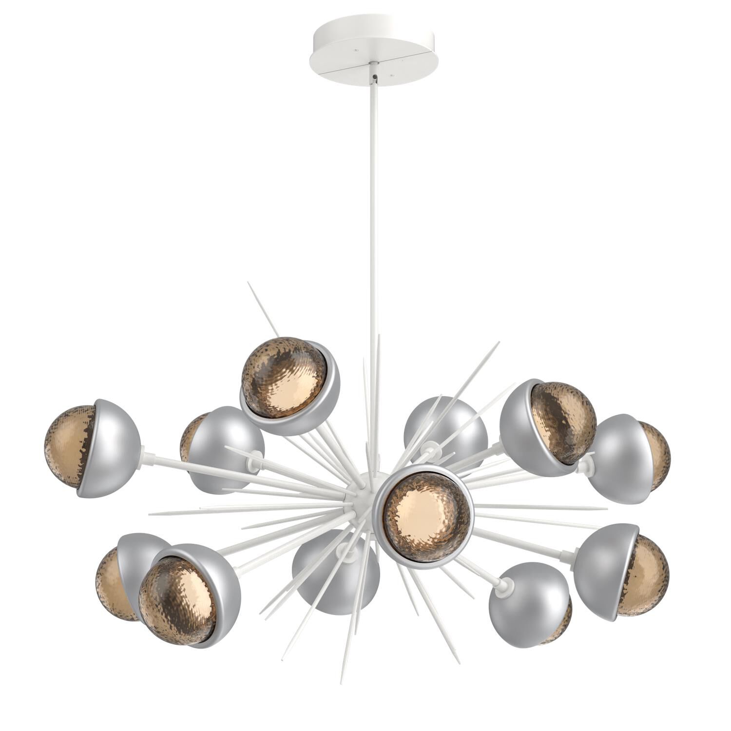 Shown in Salt White finish and Bronze glass and Classic Silver accent