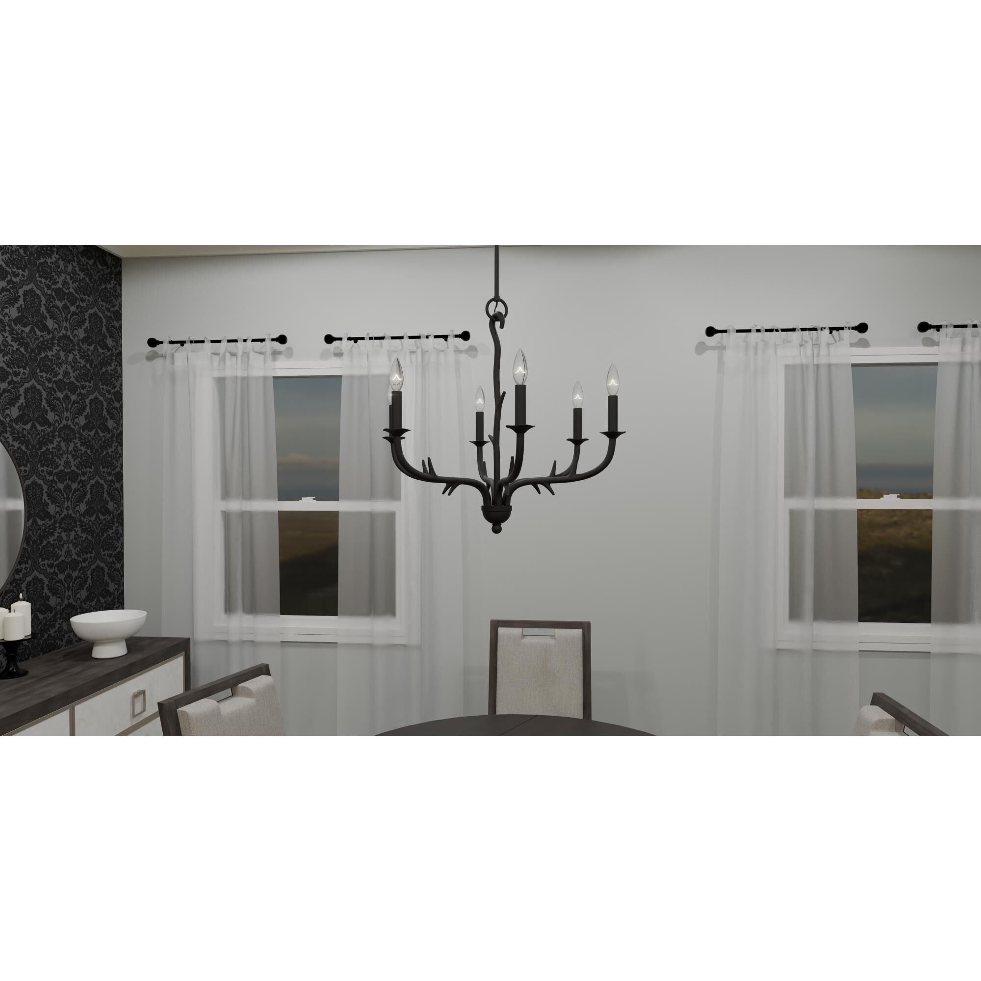 Oakley 25 Inch 6 Light Chandelier by Quoizel