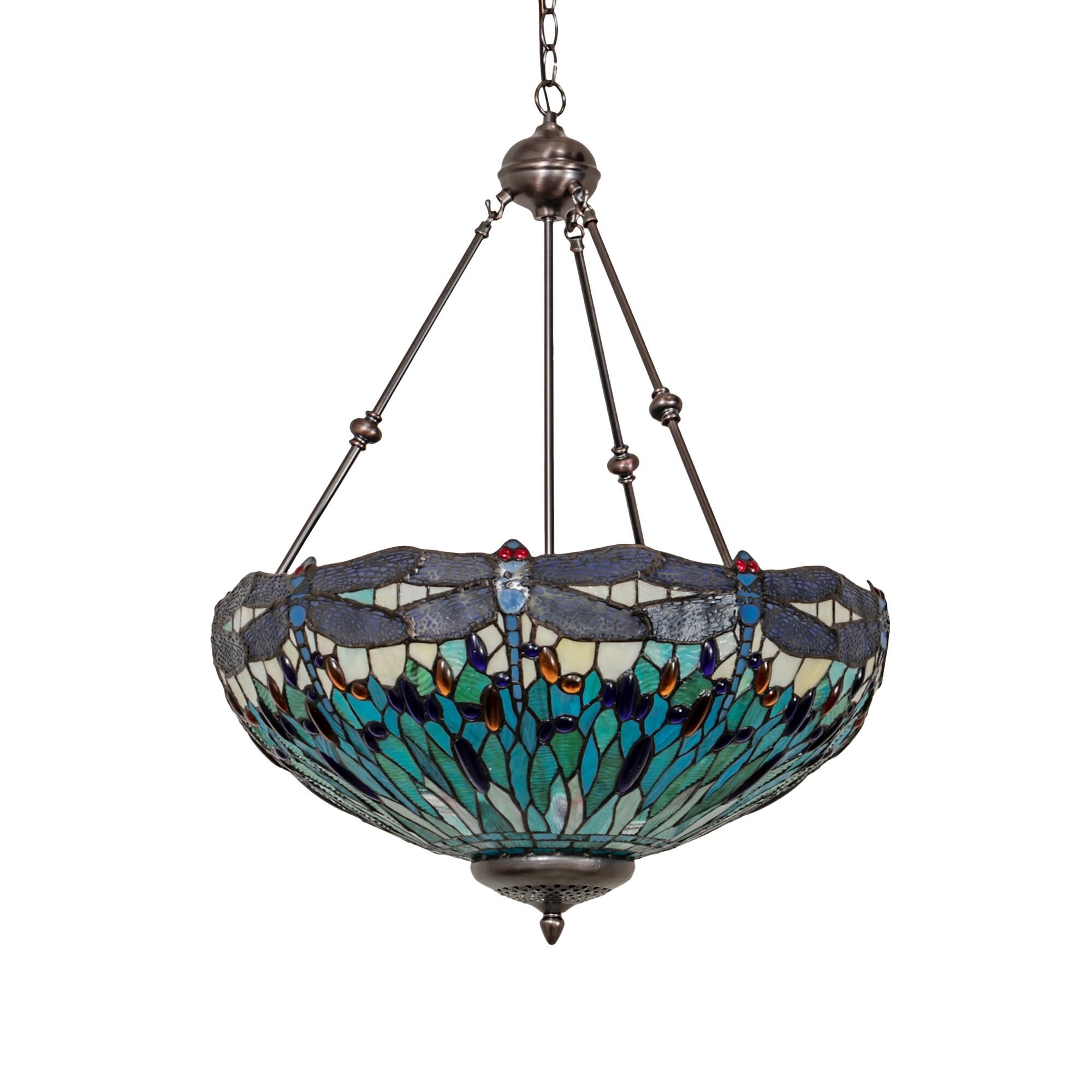 Shown in Mahogany Bronze finish and Blue glass