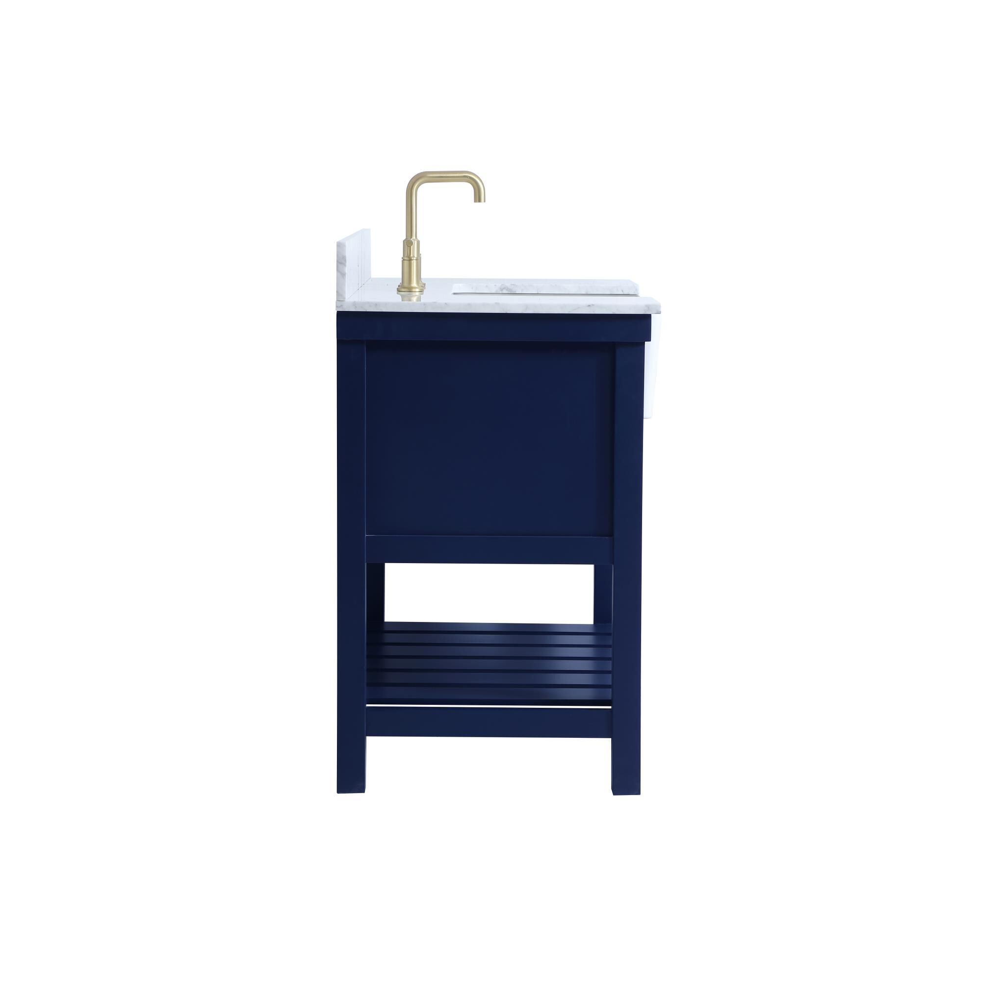 Shown in Blue finish and With Backsplash accent