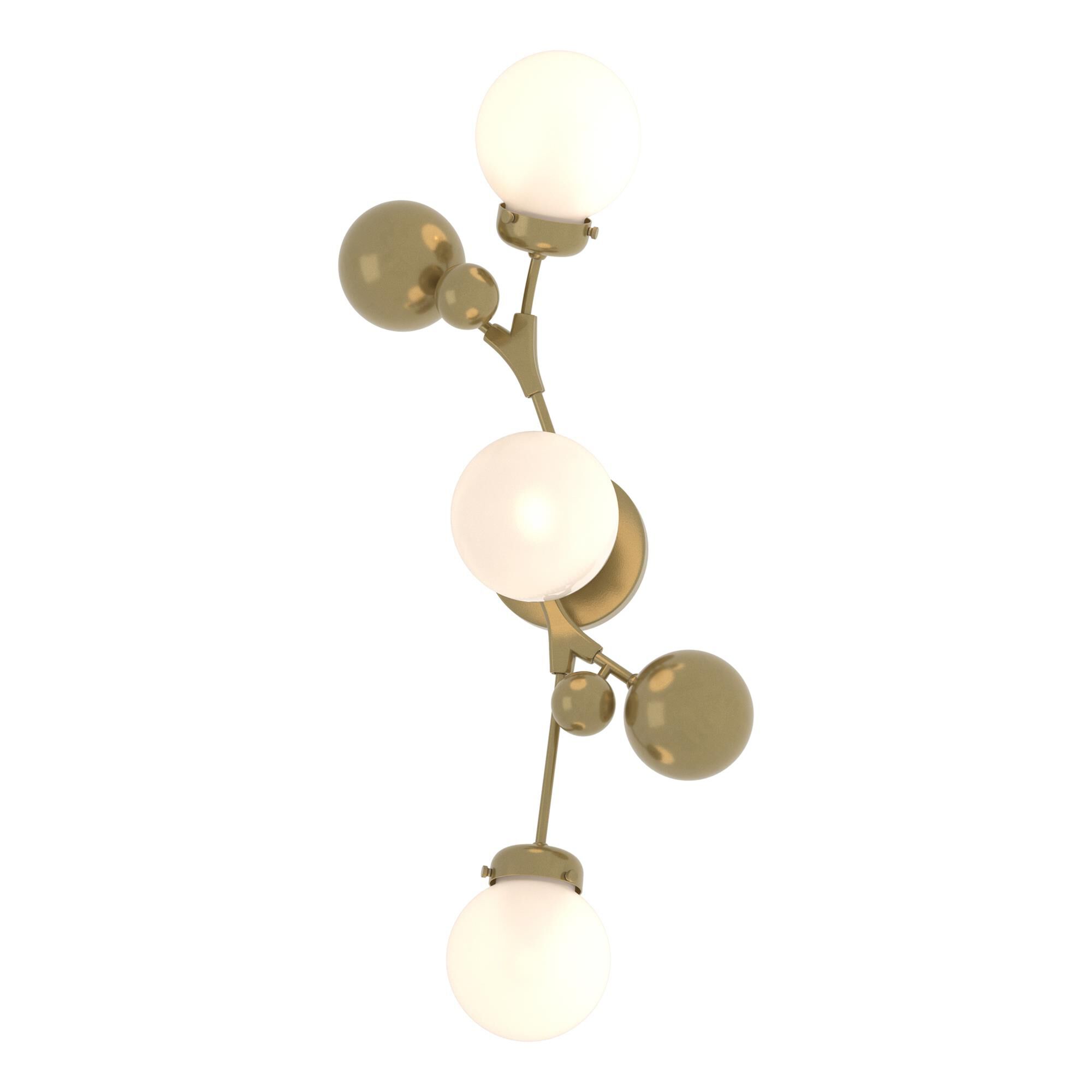 Shown in Modern Brass finish and Opal glass