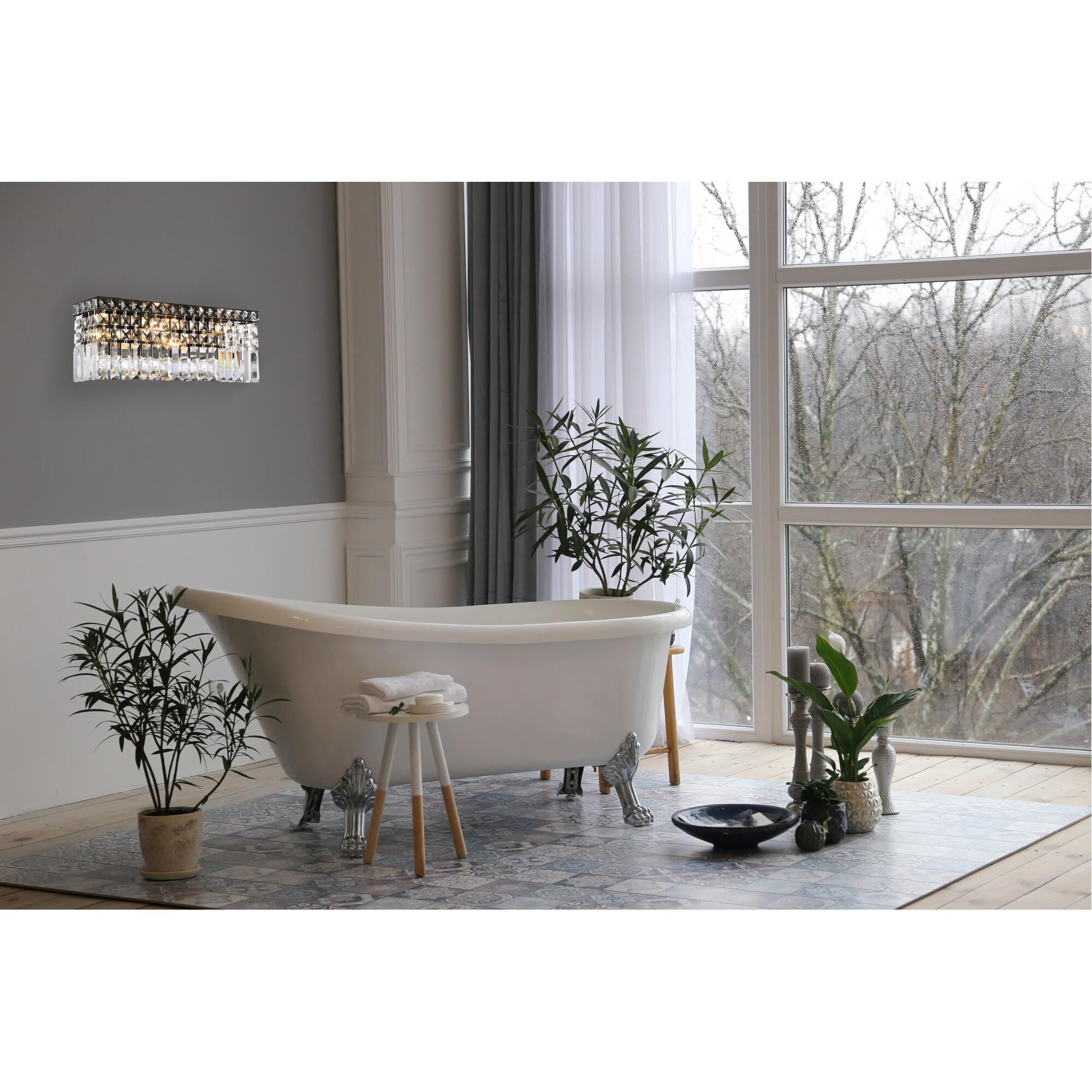 Shown in Black finish and Clear Royal Cut crystal