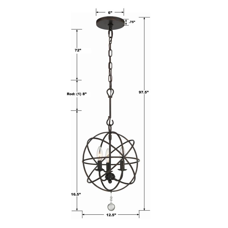 Solaris 13 Inch Mini Chandelier by Crystorama