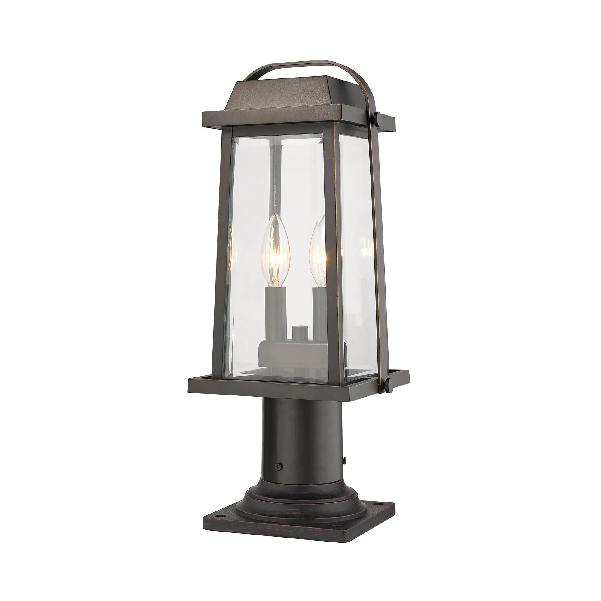 Shown in Oil Rubbed Bronze finish and Glass shade