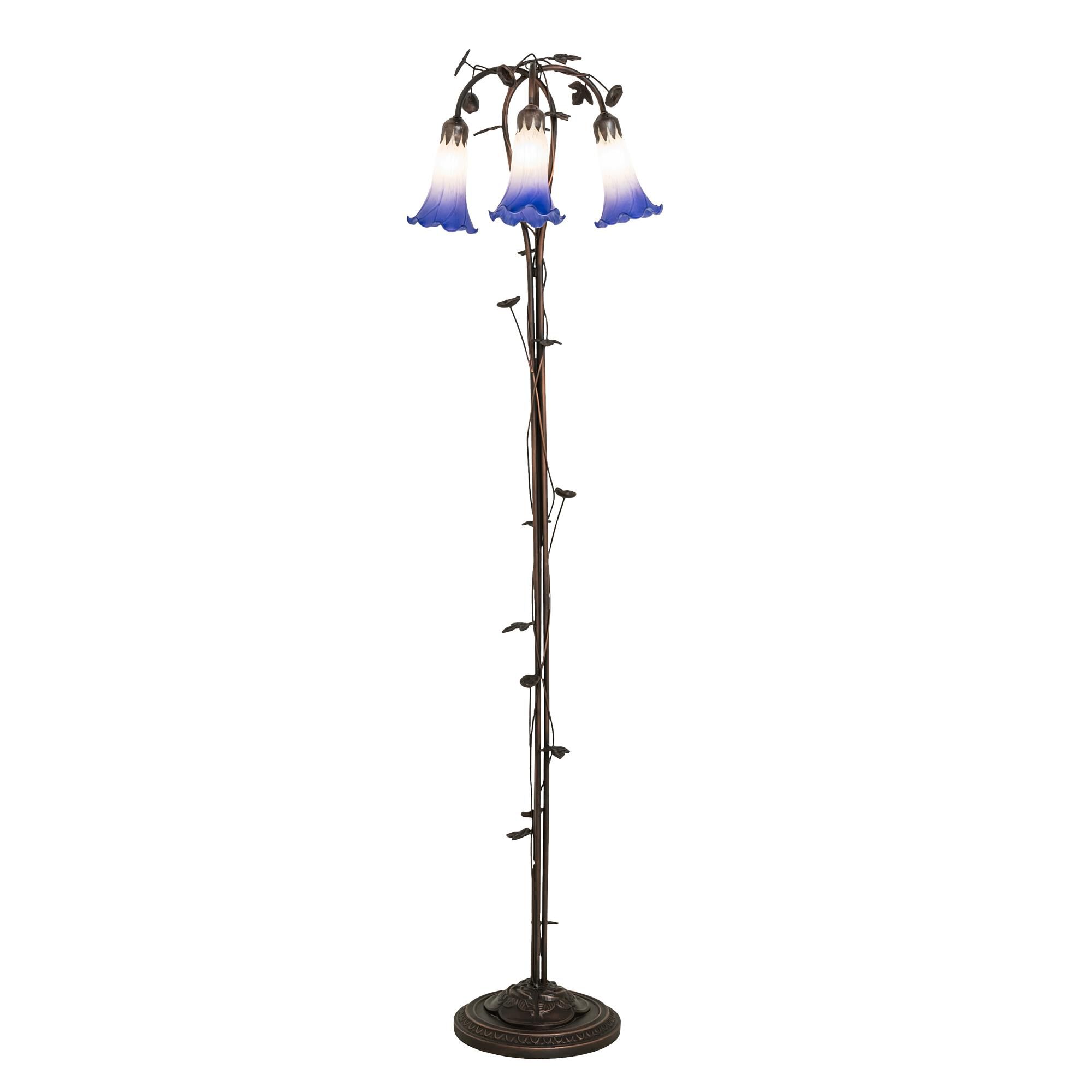 Shown in Mahogany Bronze finish and Blue;White glass