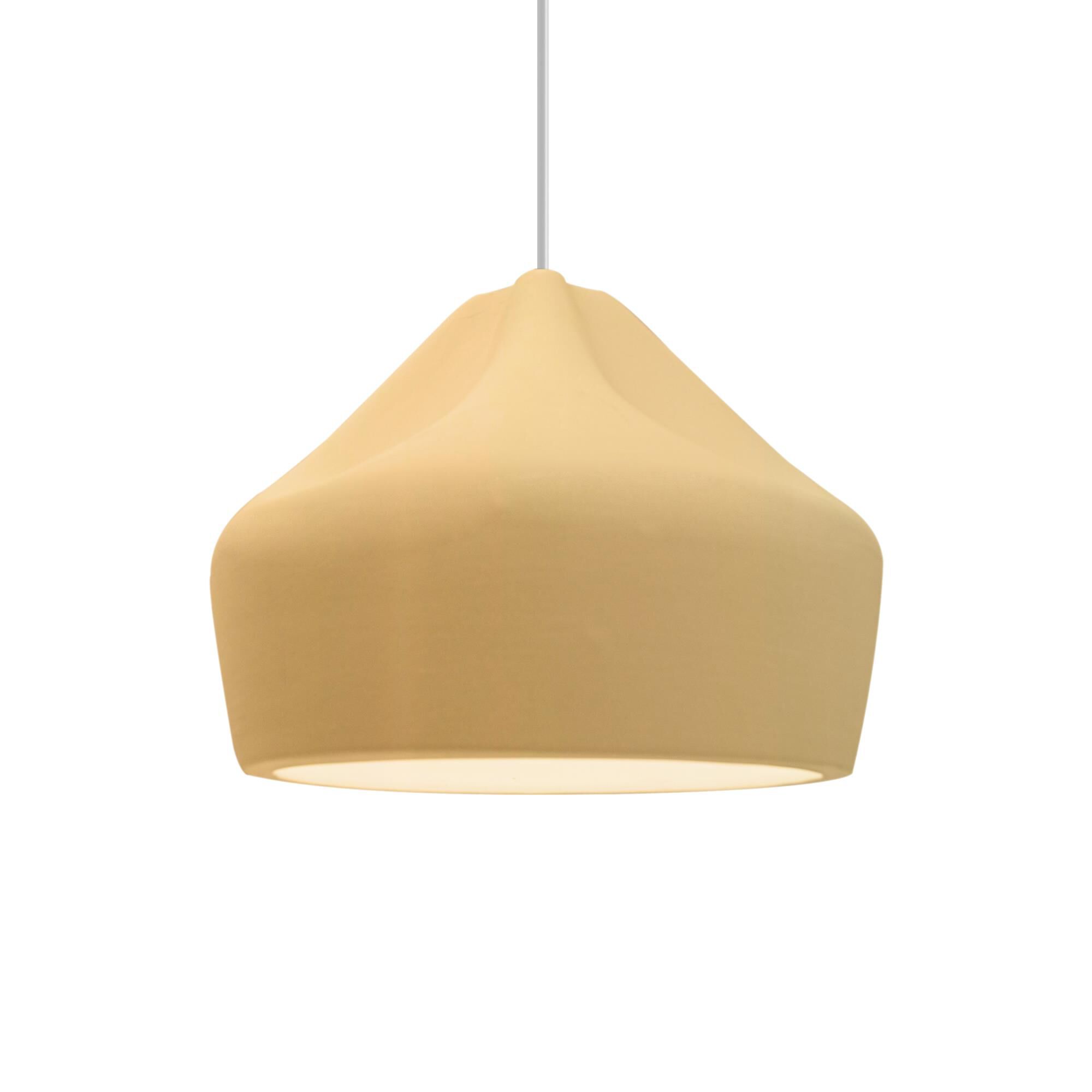 Shown in Brushed Nickel finish and Muted Yellow shade