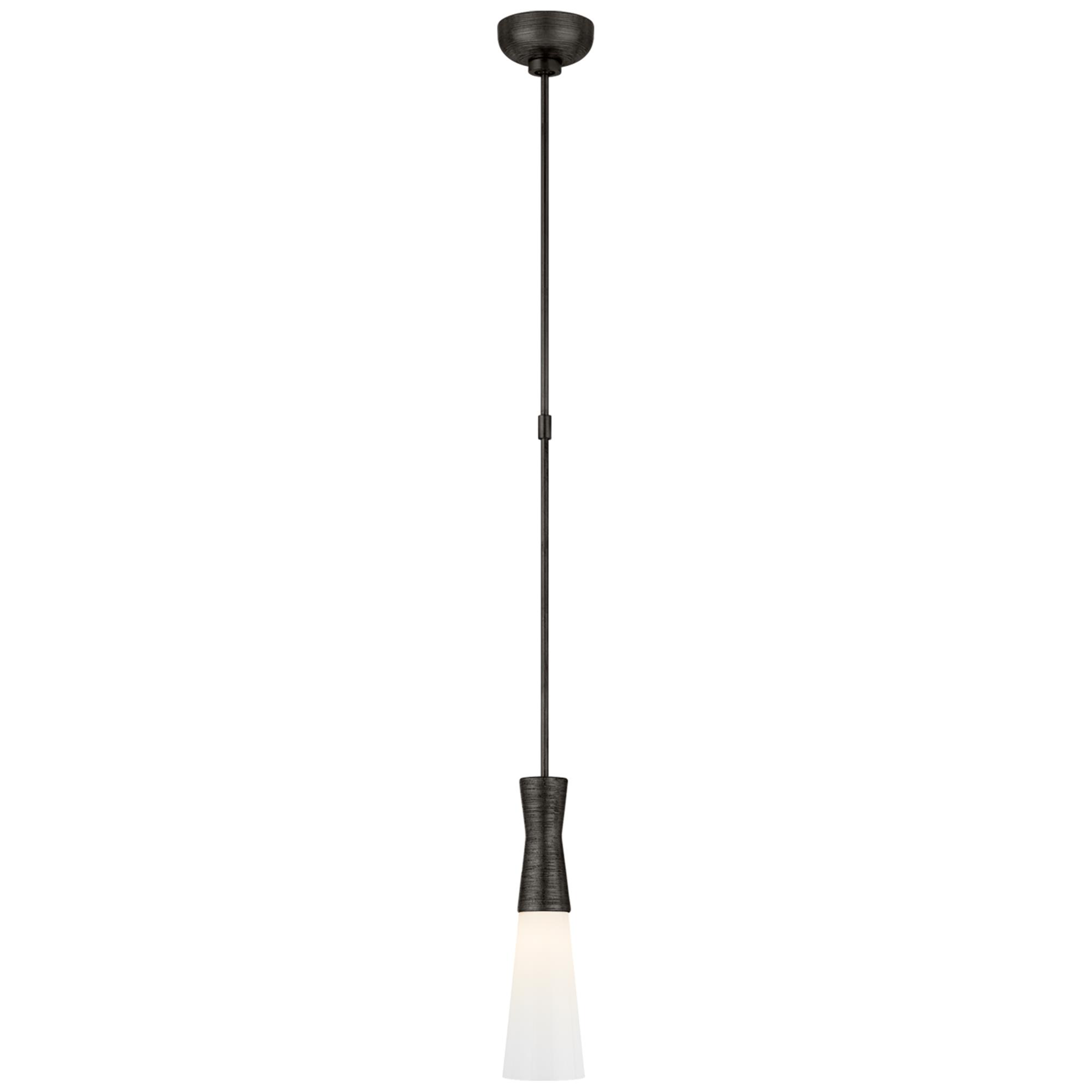 Shown in Aged Iron finish and White  glass