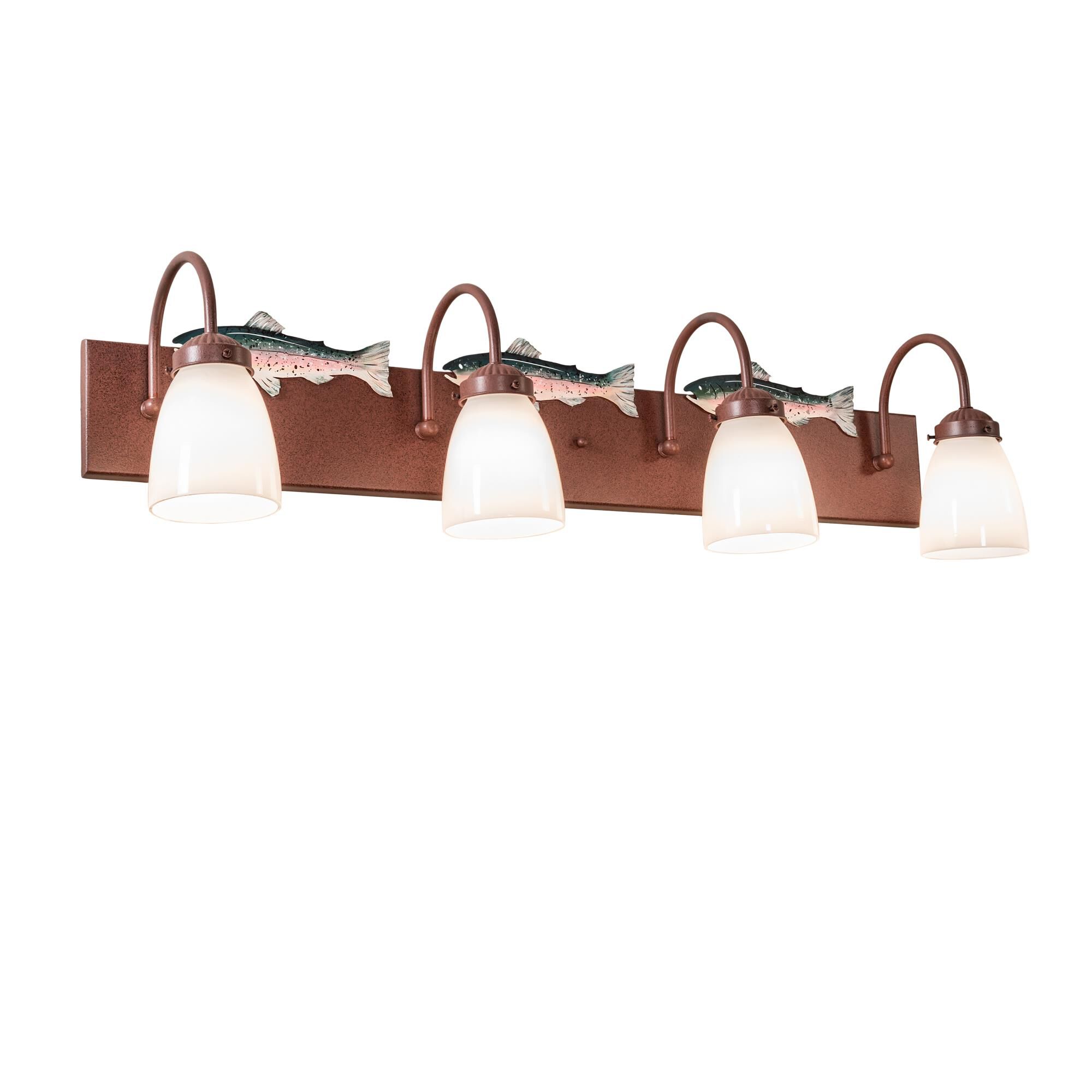 Shown in Rust Finish finish and White Opal glass