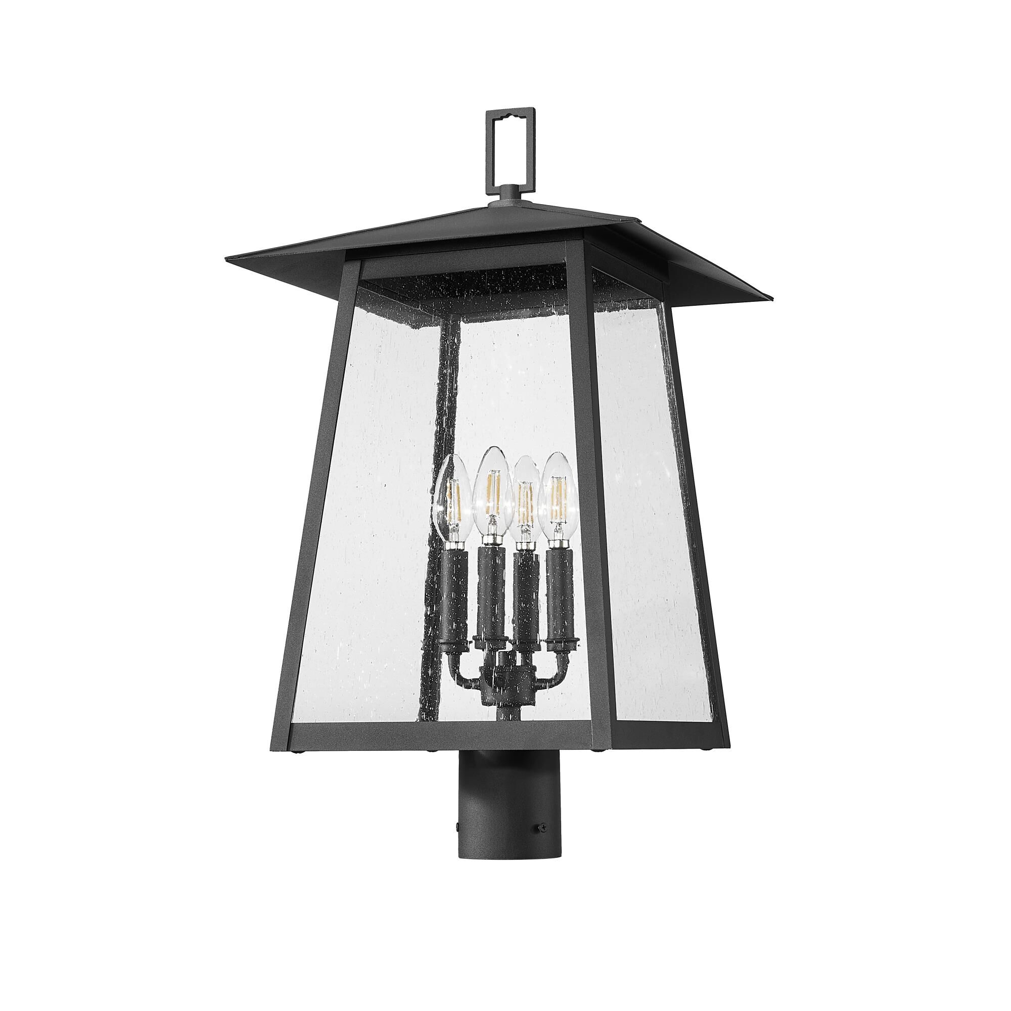 Shown in Black finish and Clear Seedy glass and Clear Seedy shade