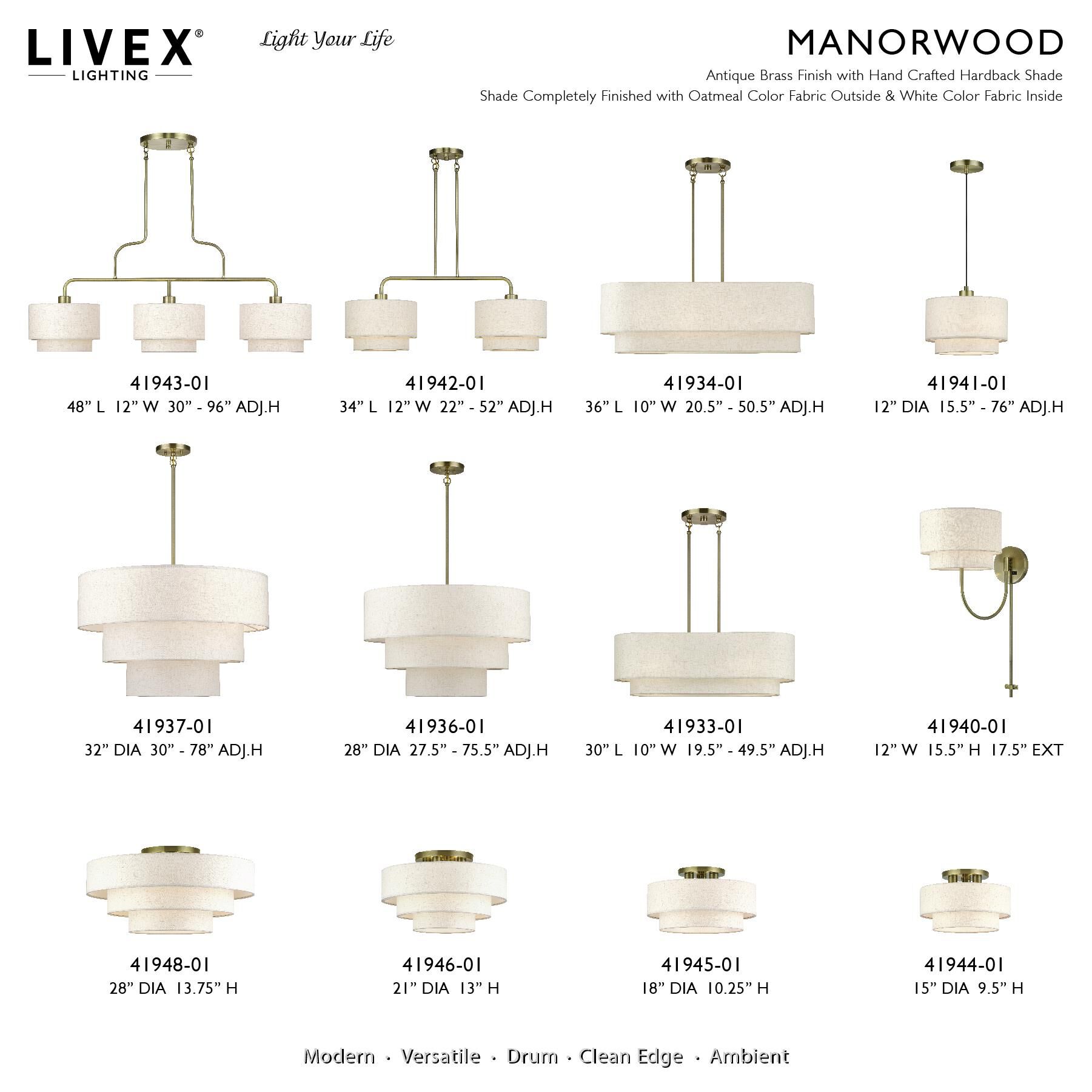 Manorwood 48 Inch Linear Suspension Light by Livex Lighting