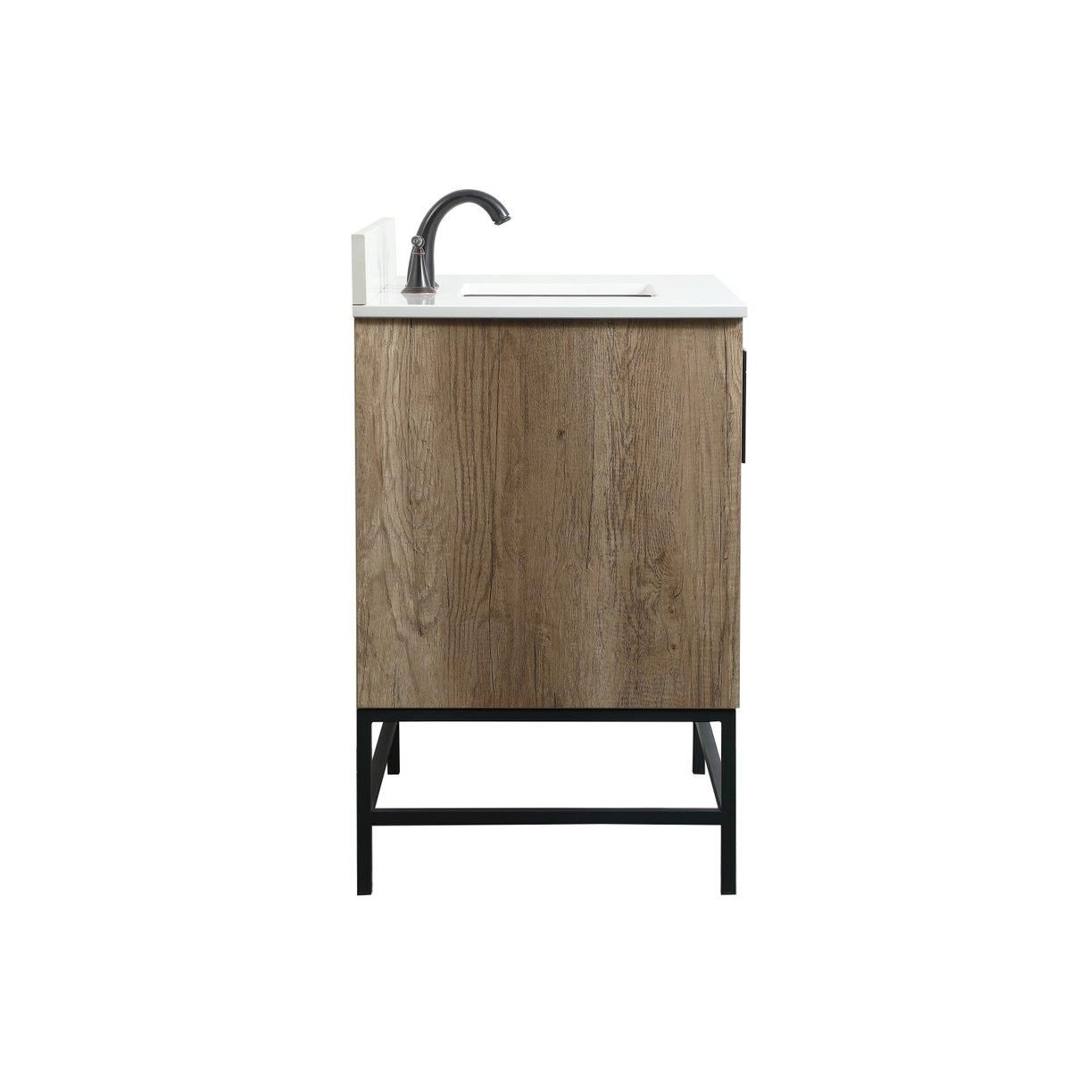 Shown in Natural Oak finish and With Backsplash accent