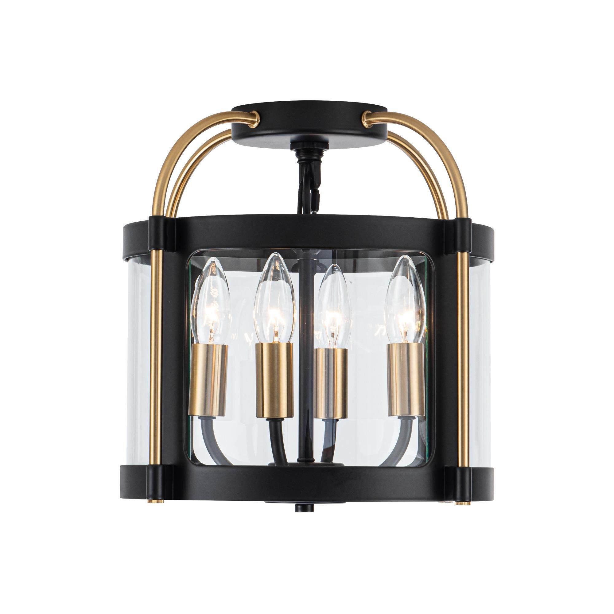 Shown in Black and Brushed Brass finish