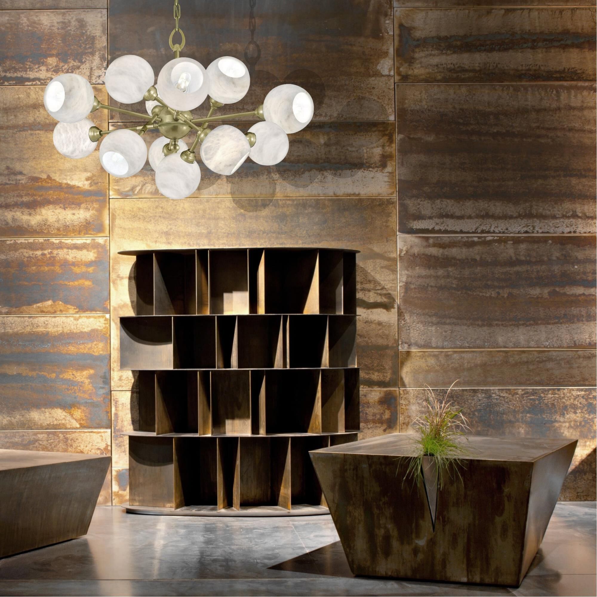 Shown with Alabaster Carved Stone glass