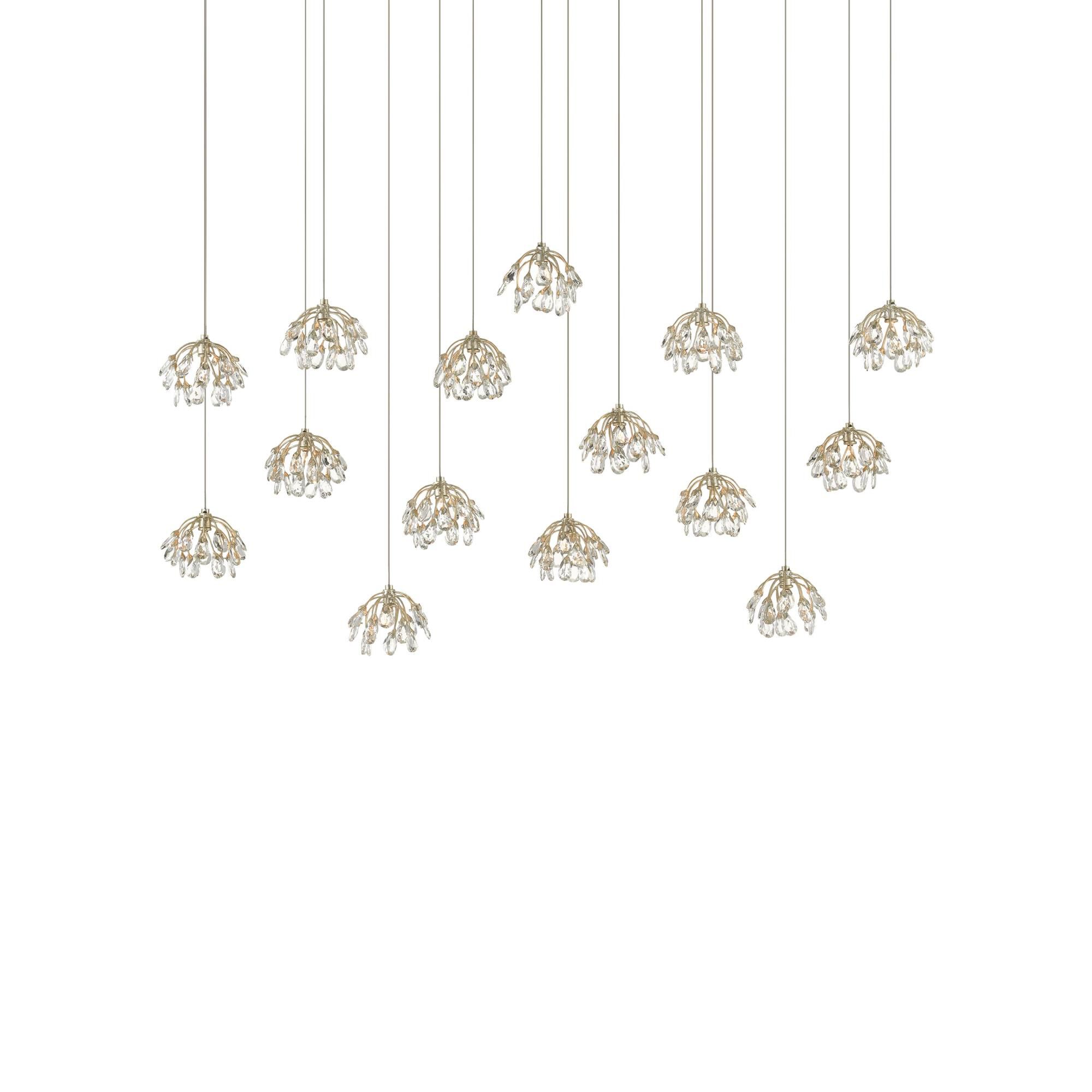 Crystal Bud 48 Inch 15 Light LED Multi Light Pendant by Currey and Company