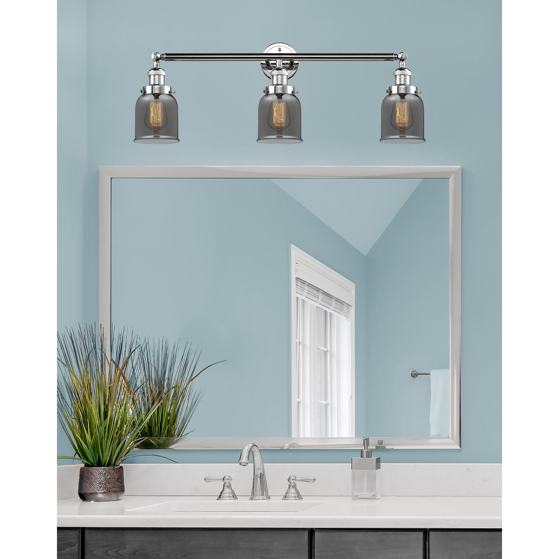 Bruno Marashlian Small Bell 30 Inch 3 Light Bath Vanity Light by Innovations Lighting