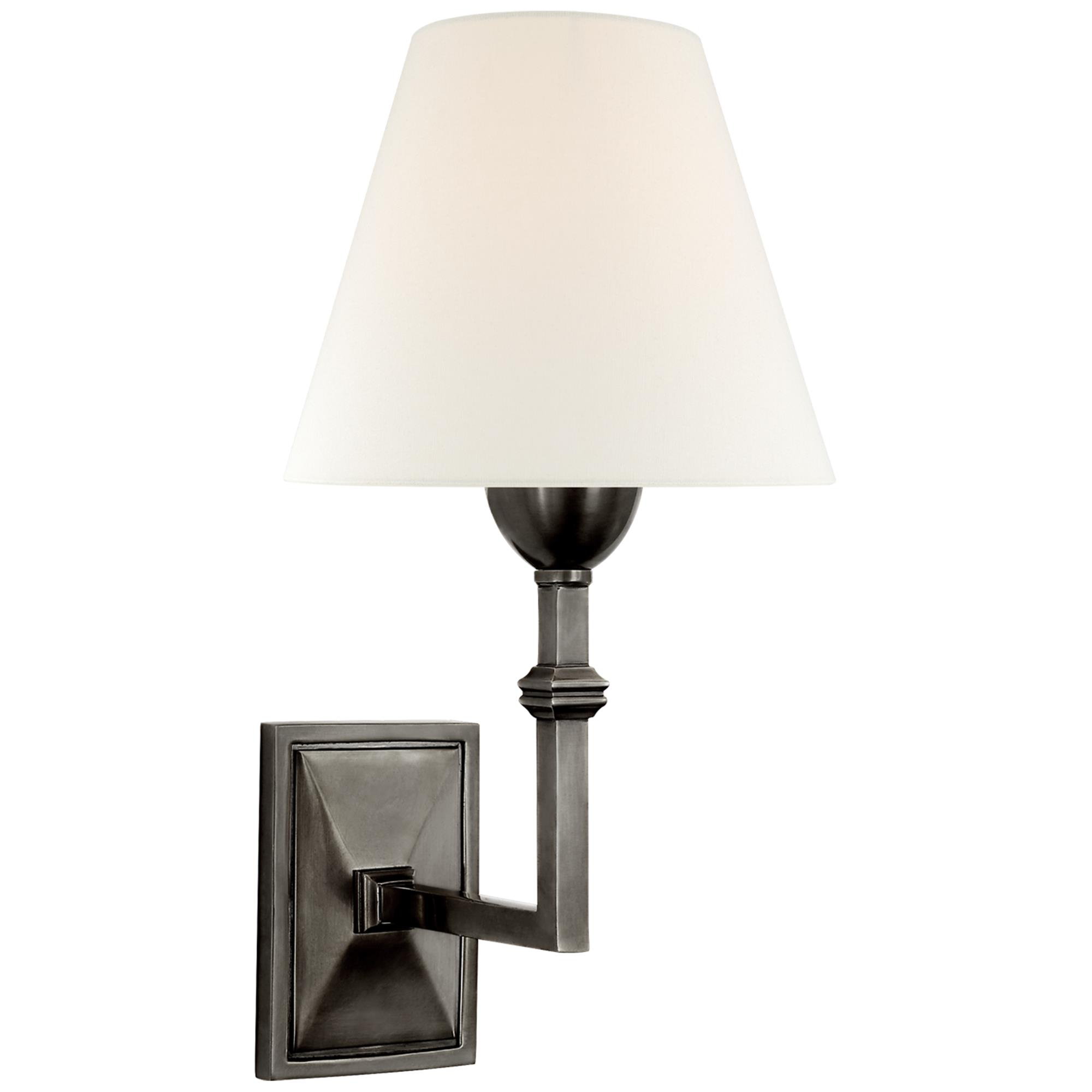 Shown in Gun Metal finish and Linen shade