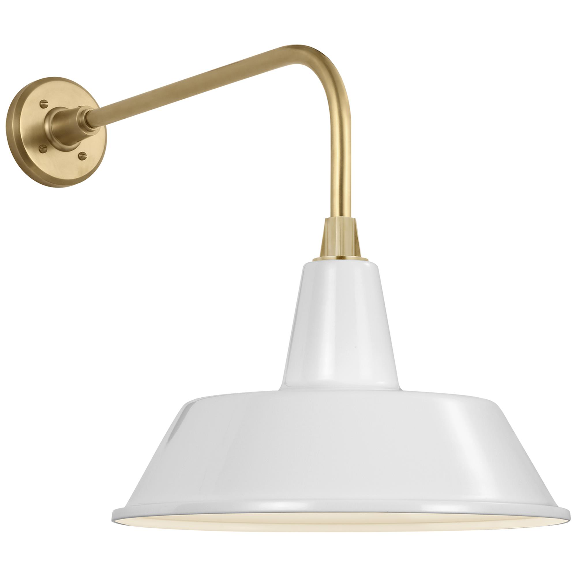 Shown in Hand-Rubbed Antique Brass finish and White Bowers shade