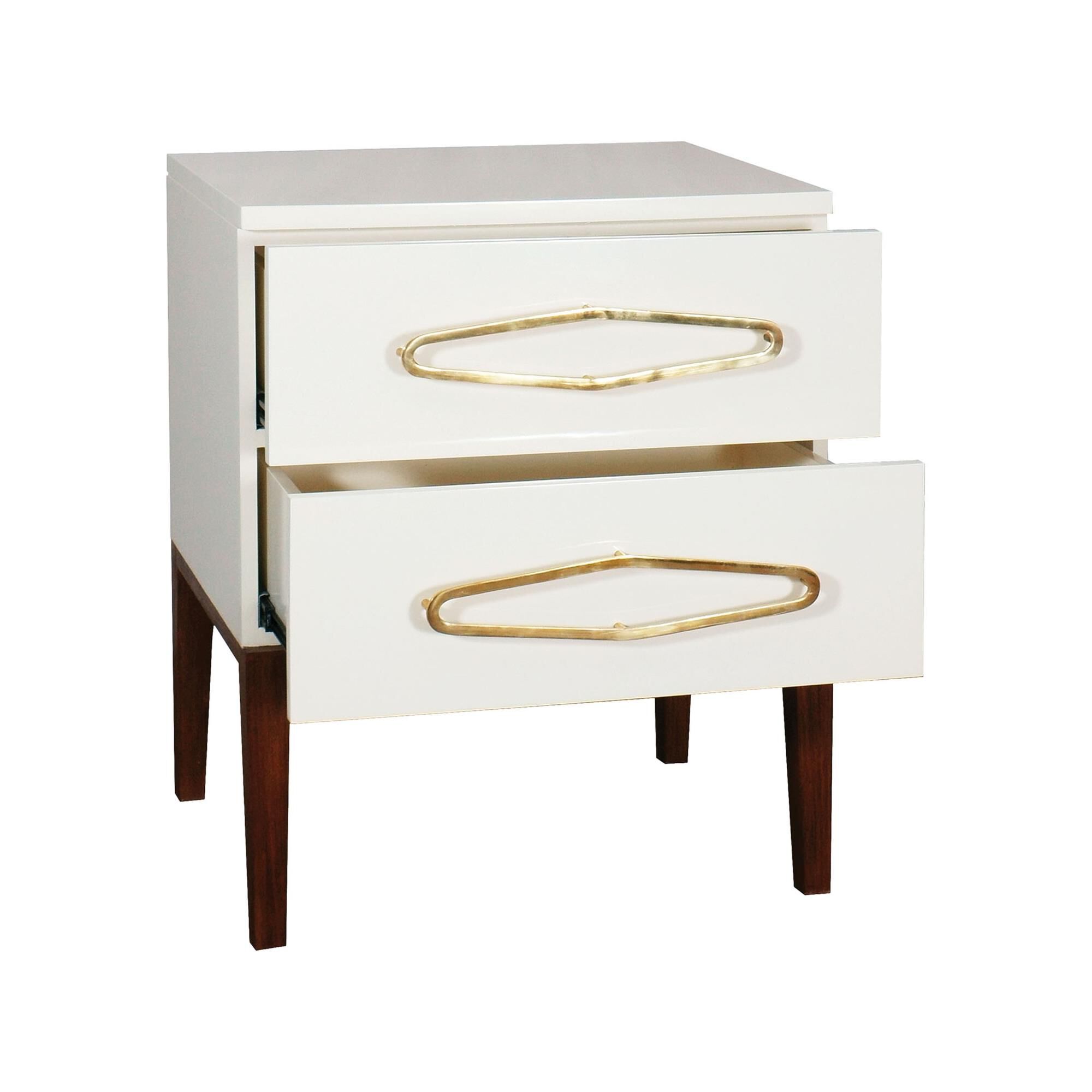 Shown in White, Polished Brass finish