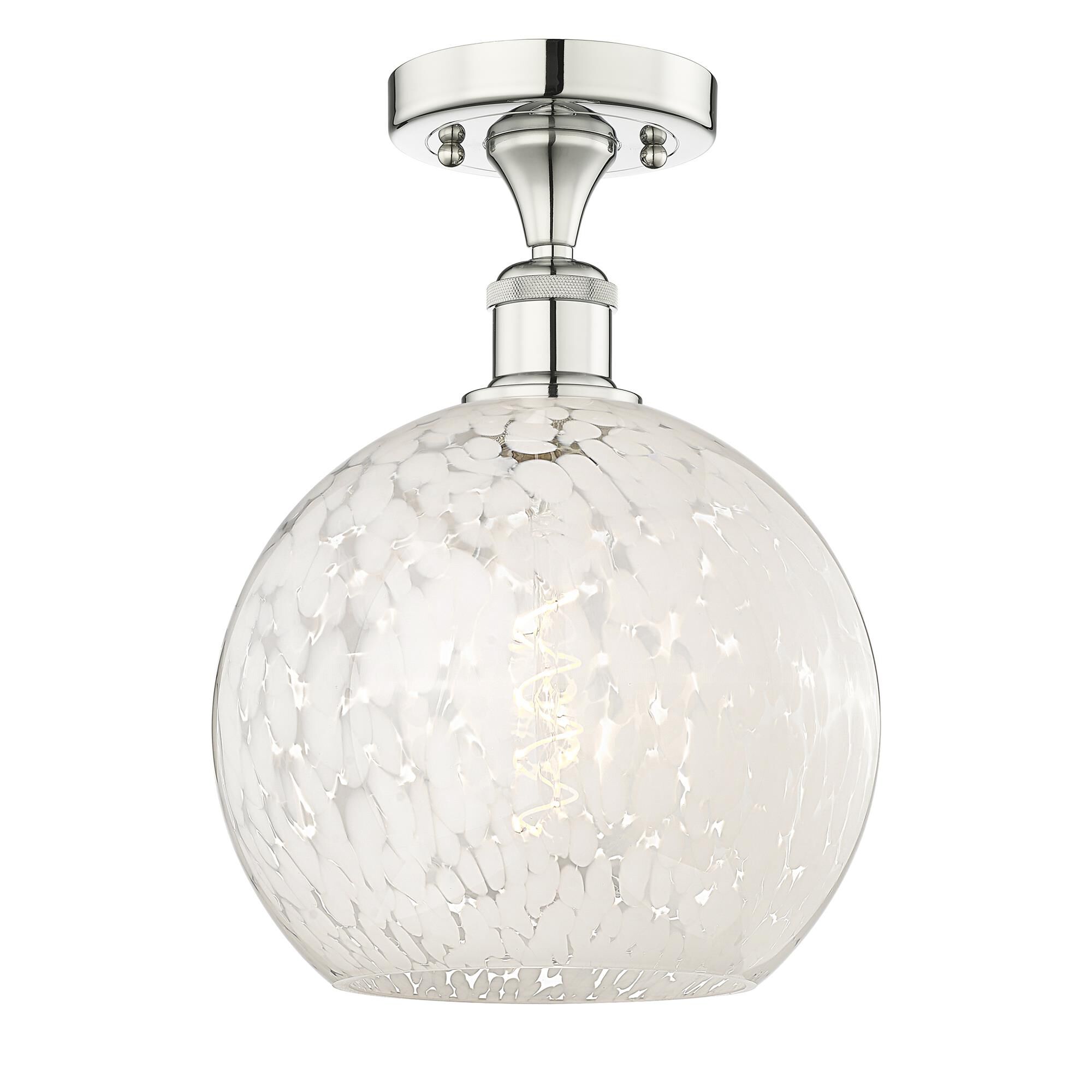 Bruno Marashlian White Mouchette 10 Inch Semi Flush Mount by Innovations Lighting