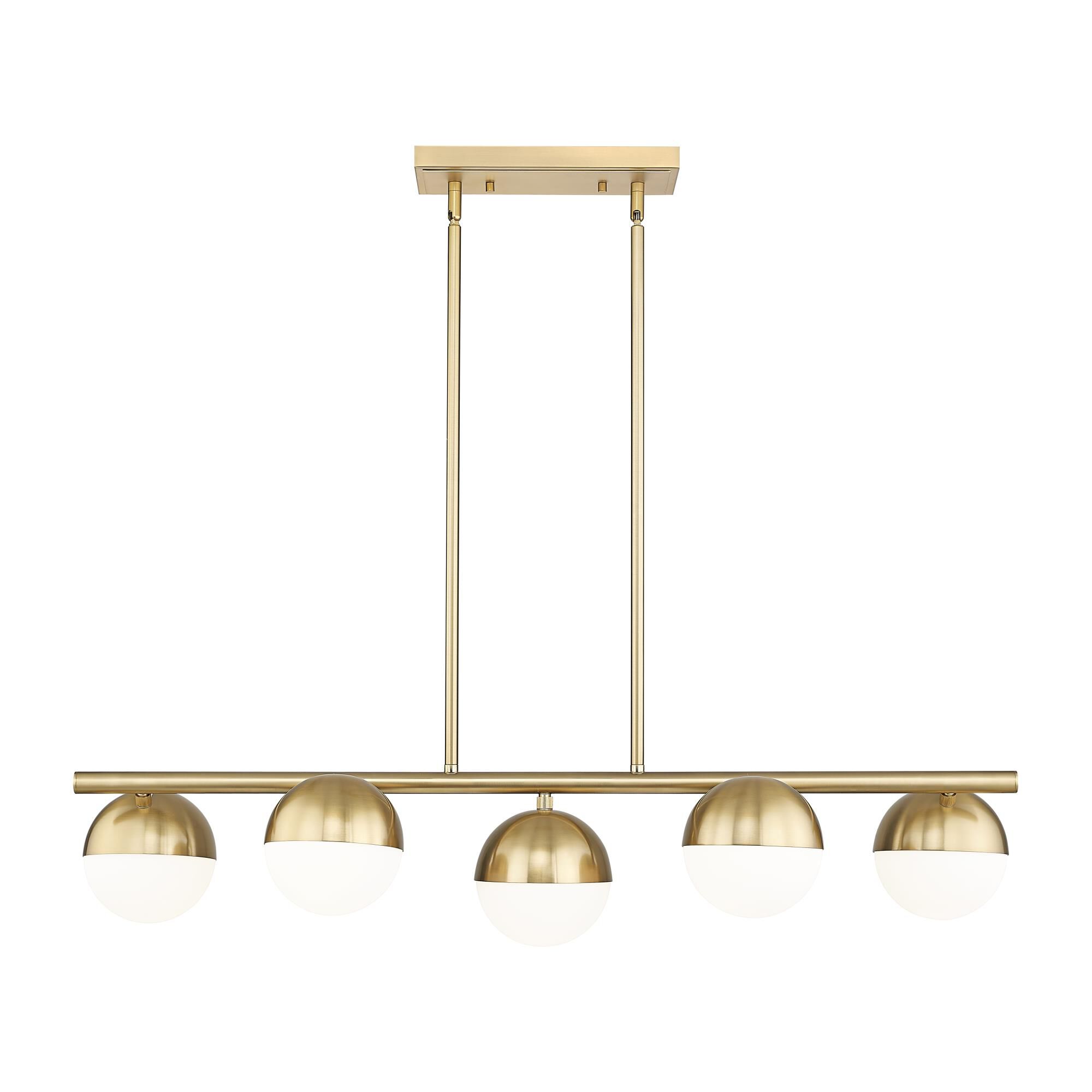 Shown in Modern Gold finish and Matte Opal glass and Matte Opal shade