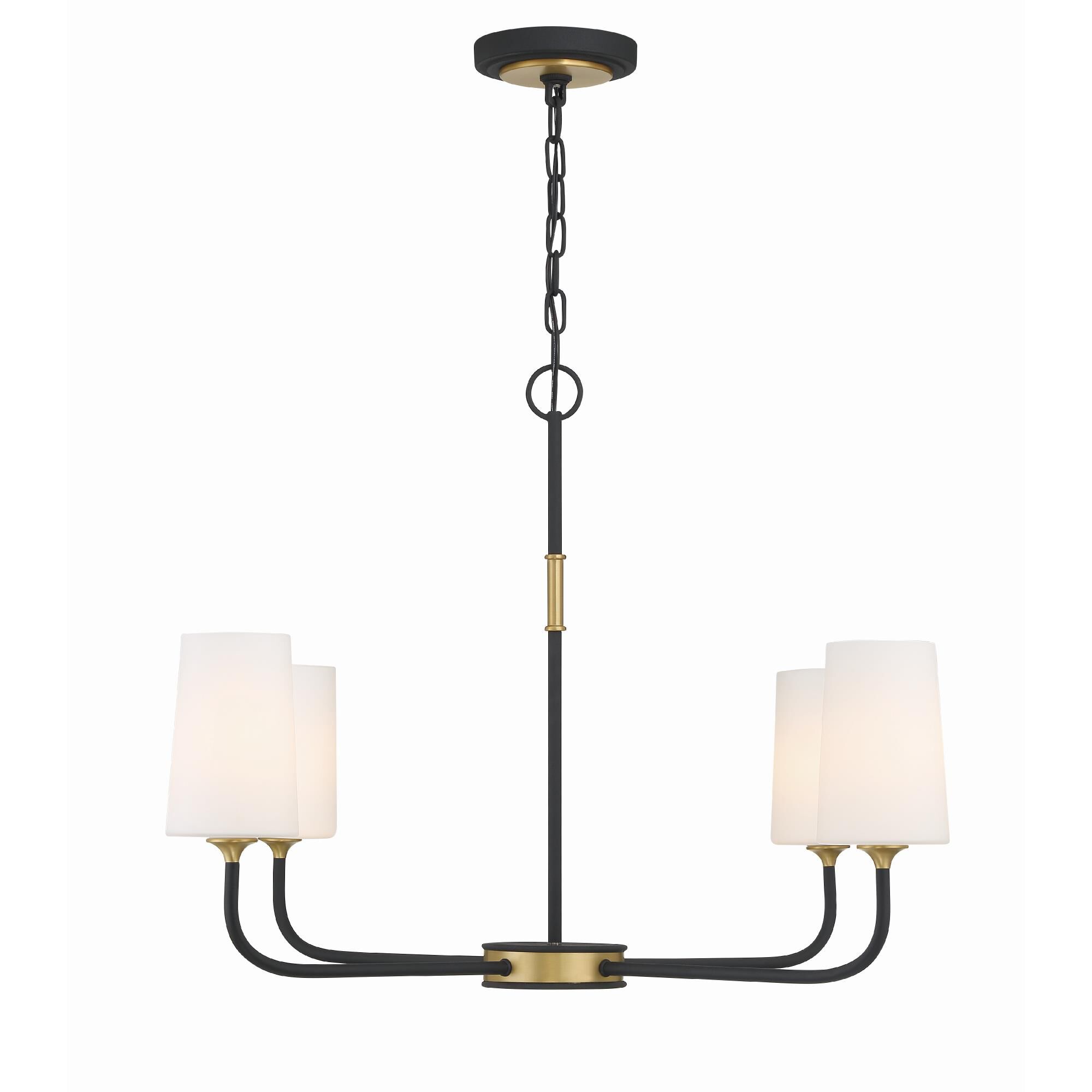 Shown in Black Forged + Modern Gold finish and Glass shade