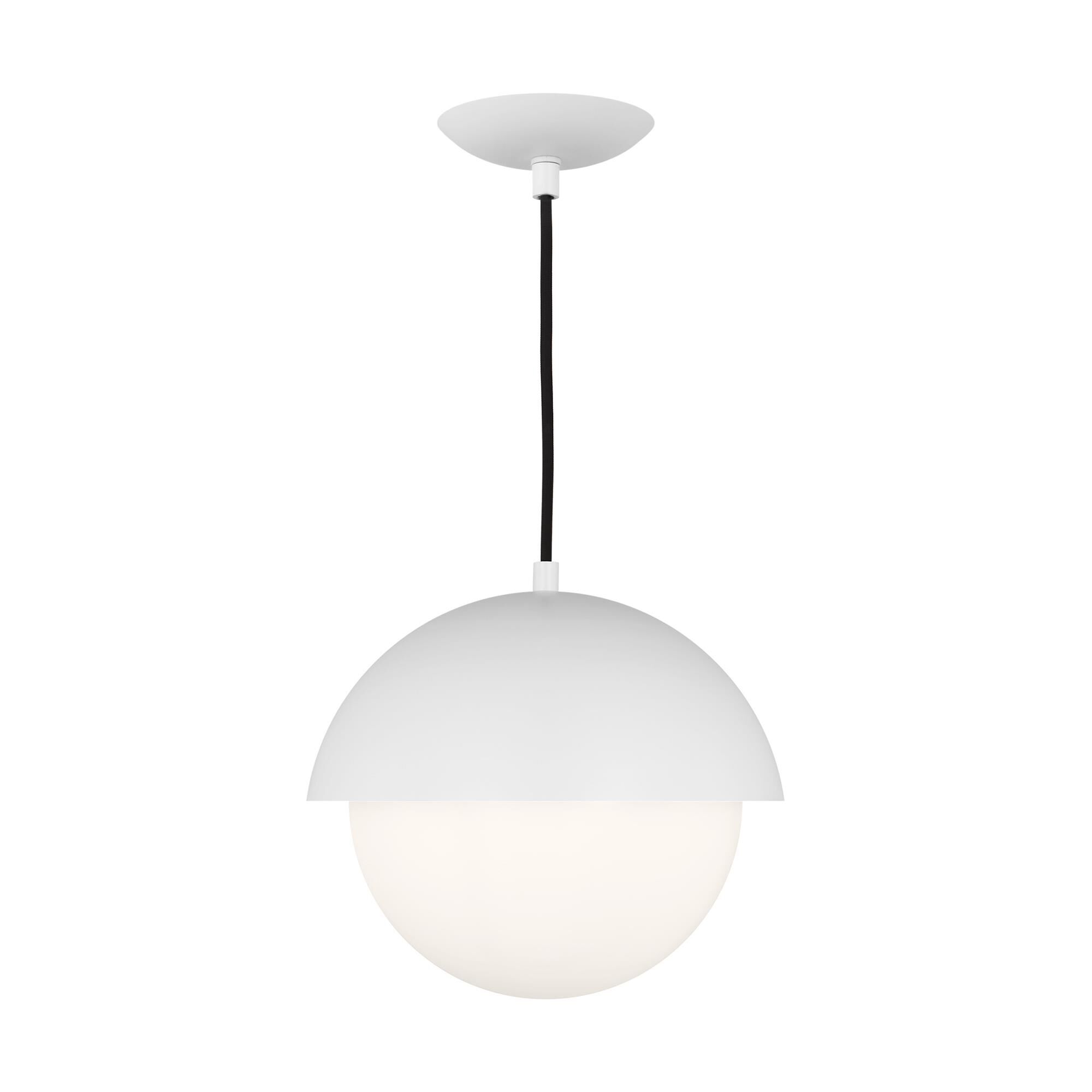 Shown in Matte White finish and Opal Glass shade