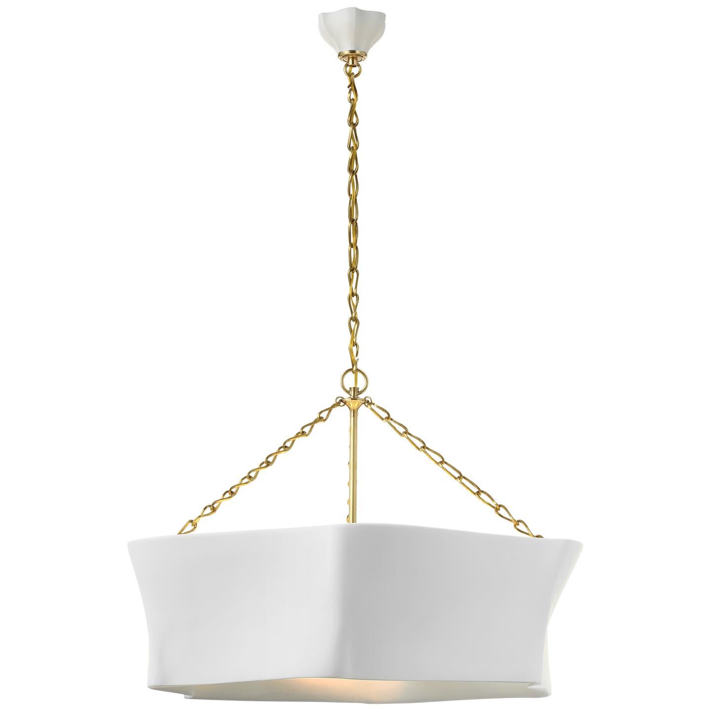 Shown in Hand-Rubbed Antique Brass And Plaster White finish