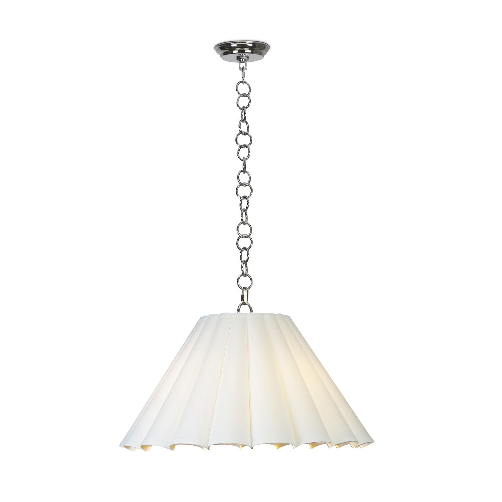 Shown in White finish and Linen shade