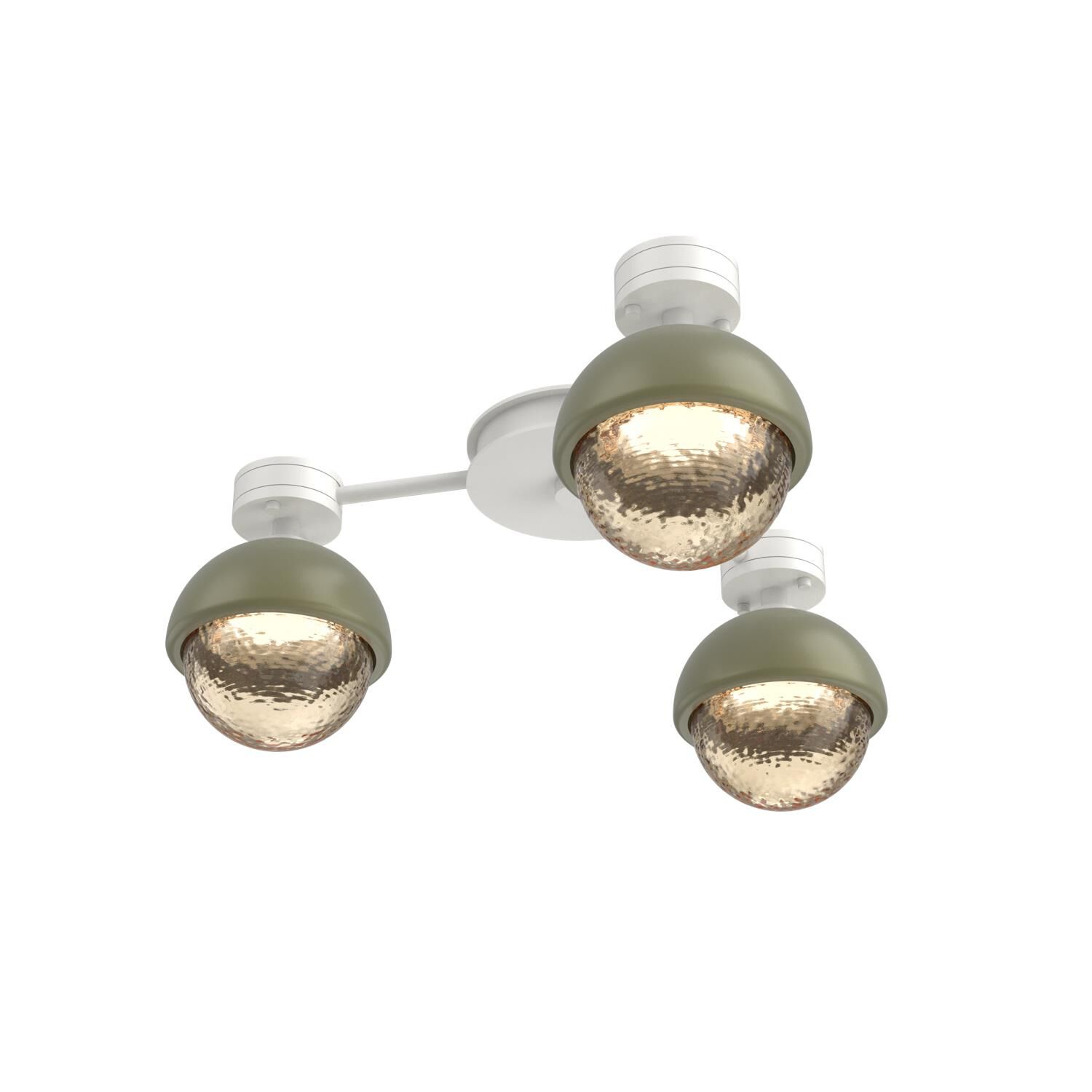Shown in Salt White finish and Amber glass and Sage Green accent