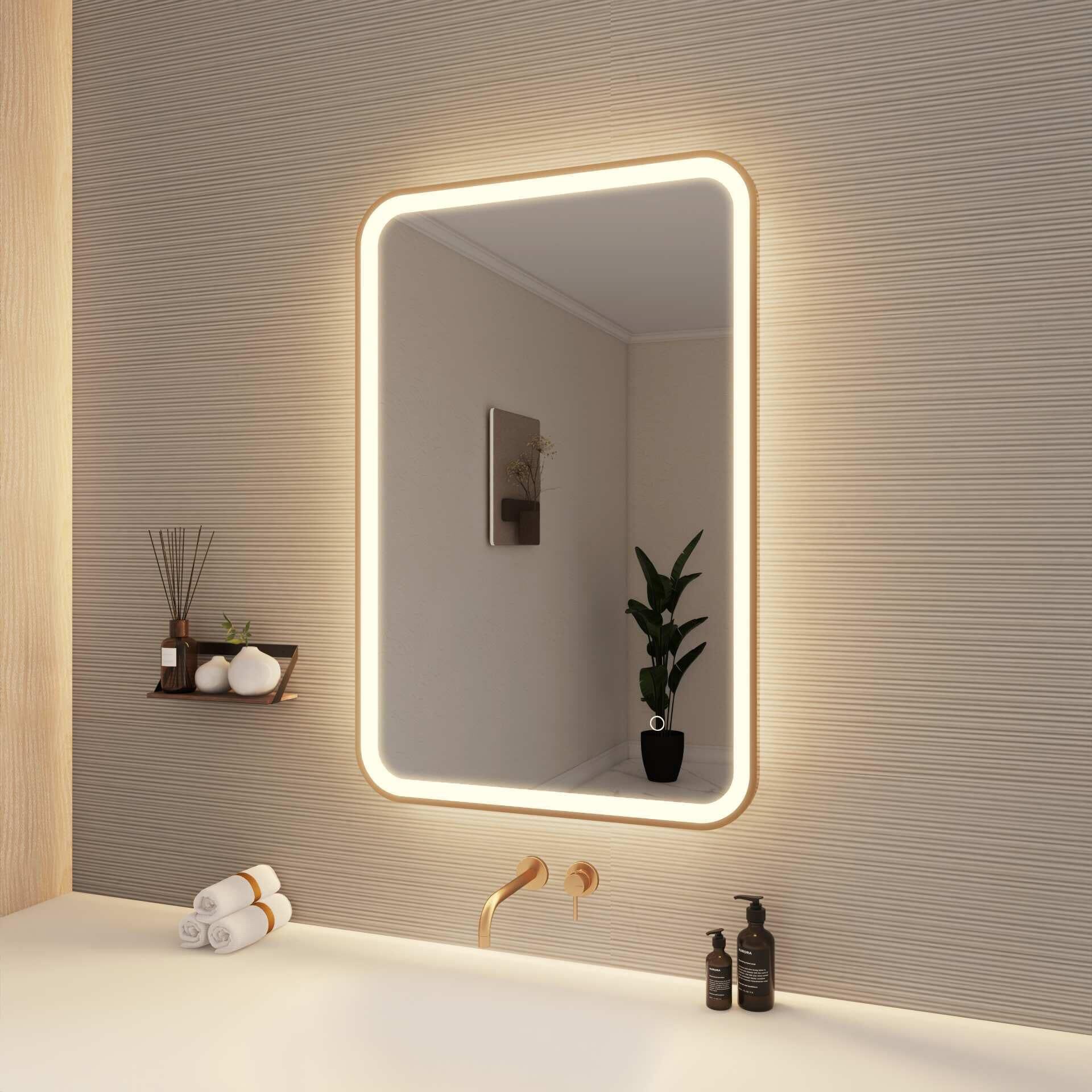 Harmoni 36 Inch Rectangular LED Lighted Mirror by Elegant Decor