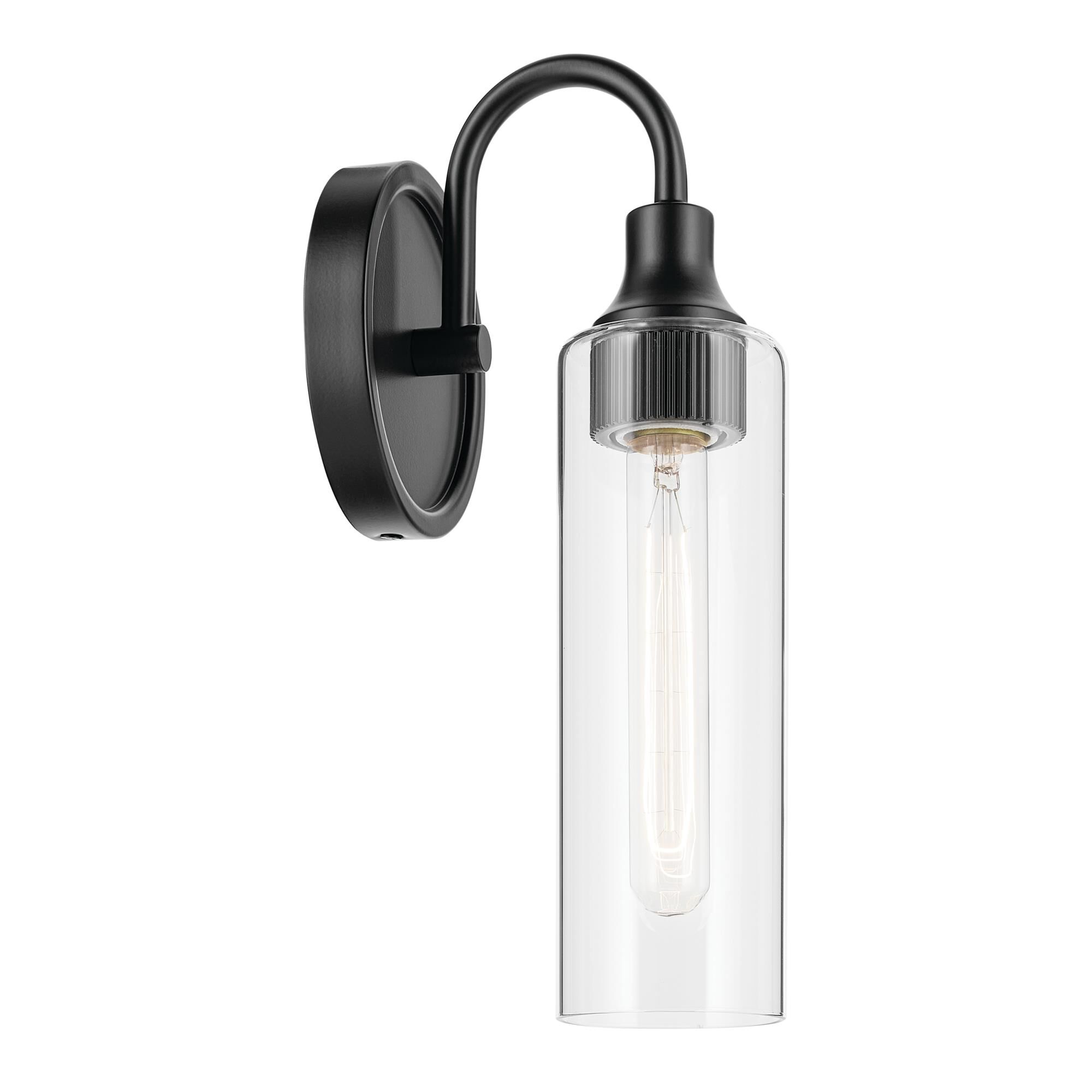 Shown in Black finish and Clear glass