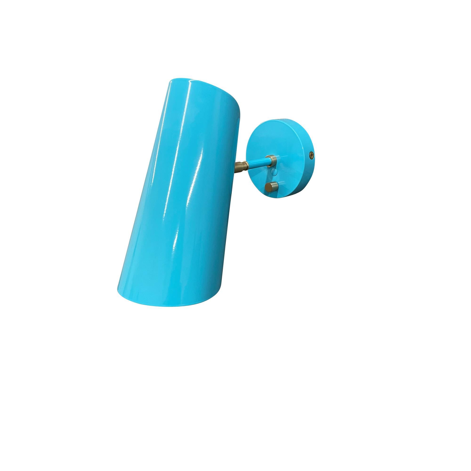 Shown in Azure and Satin Brass finish and Metal shade