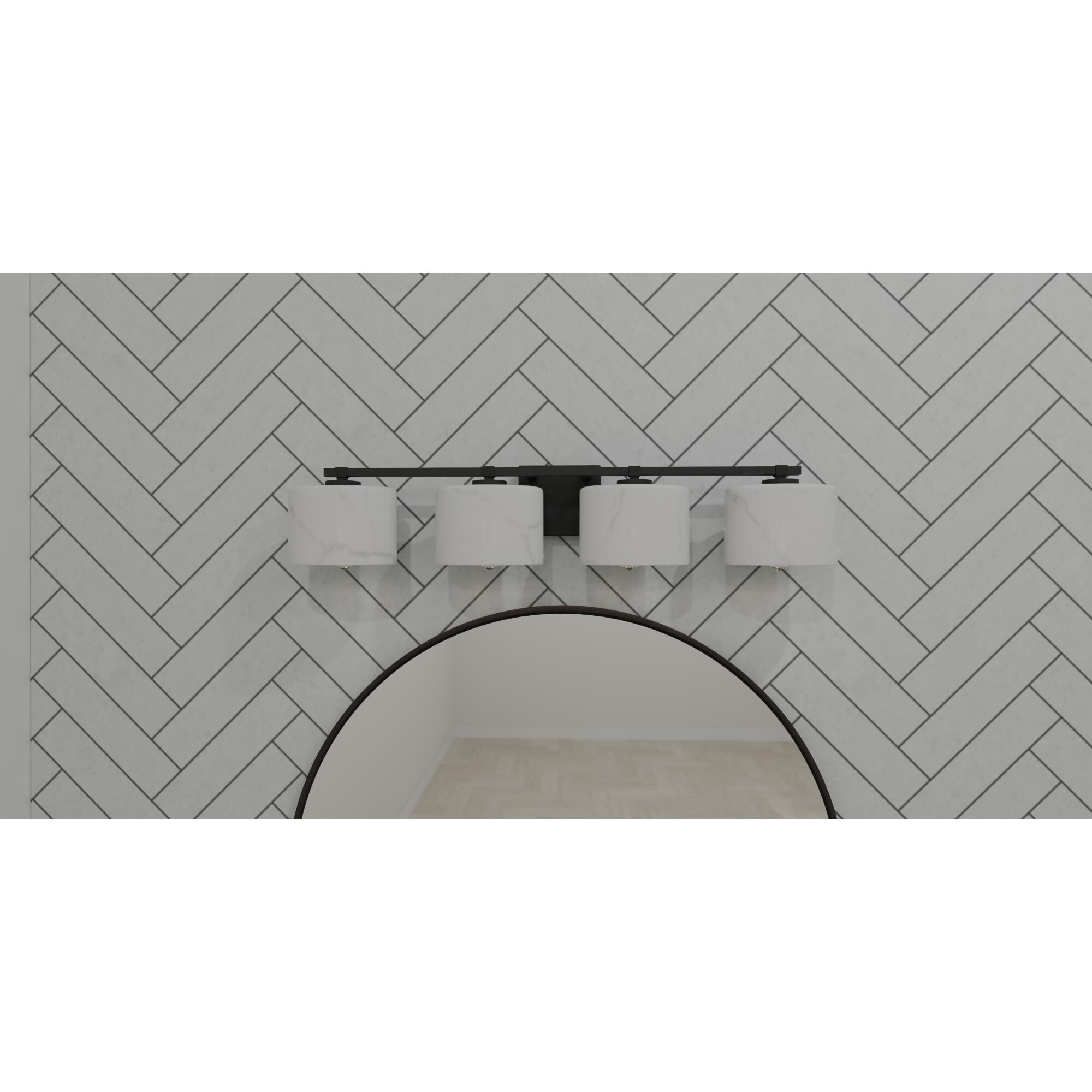 Shown in Matte Black finish and Marble glass