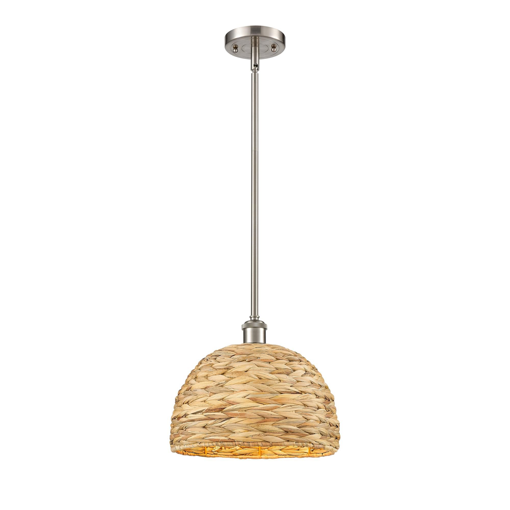 Shown in Satin Nickel finish and Natural shade