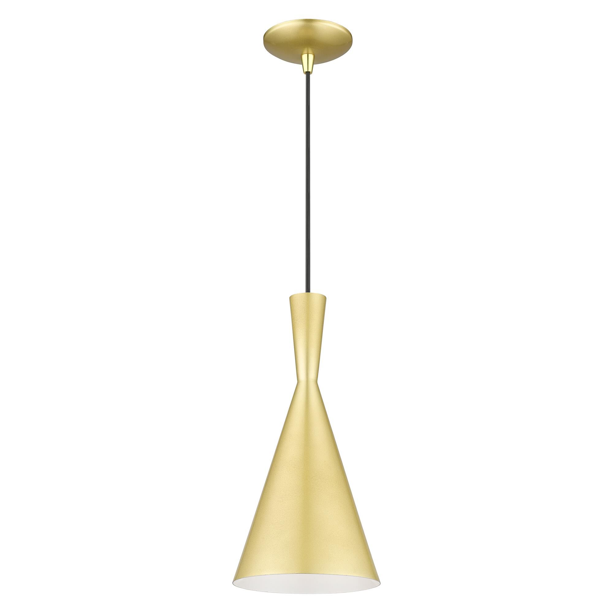 Shown in Soft Gold with Polished Brass Accents finish and Soft Gold Aluminum with Shiny White Finish Inside glass