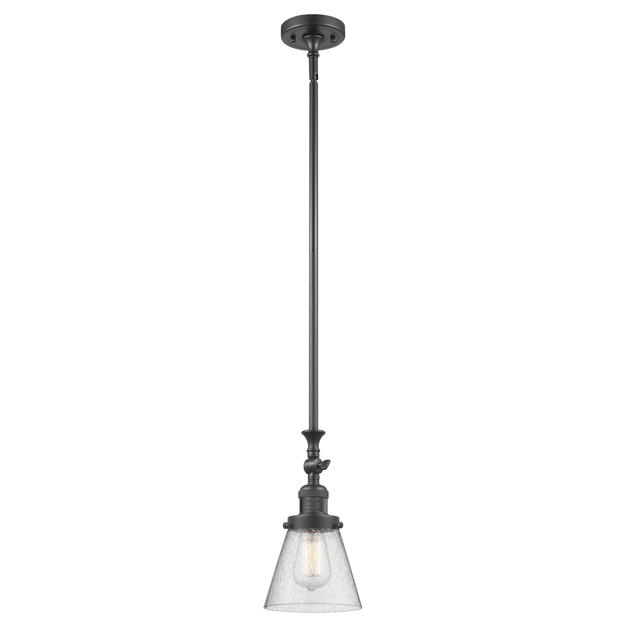 Shown in Oil Rubbed Bronze finish and Seedy glass