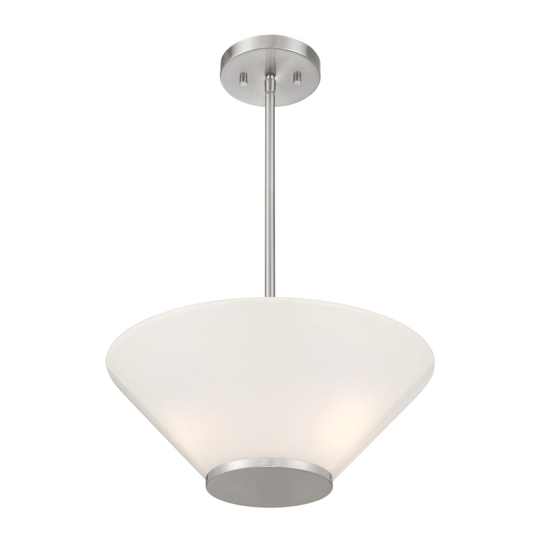 Shown in Satin Nickel finish and Strie shade