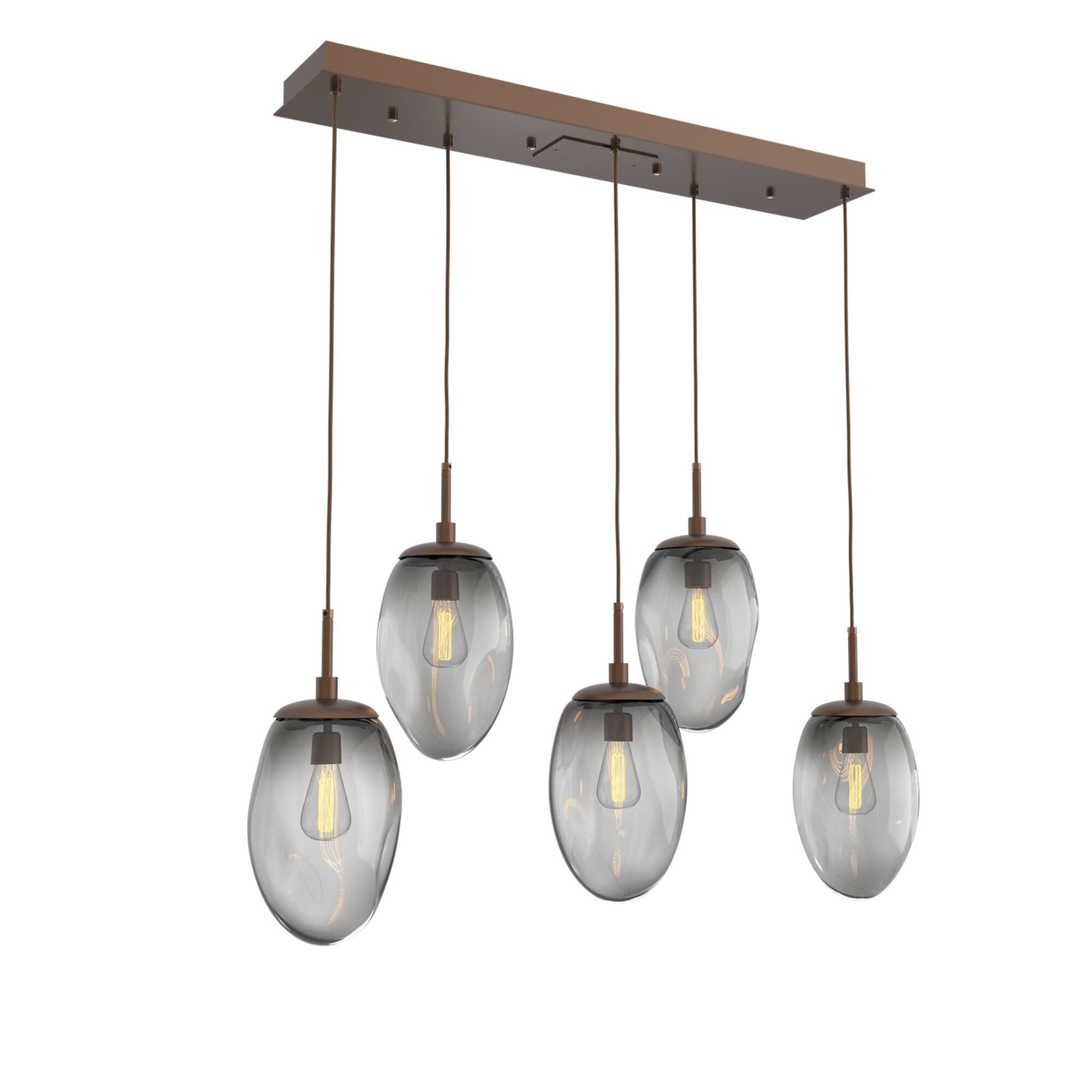 Shown in Burnished Bronze finish and Smoke Blown glass