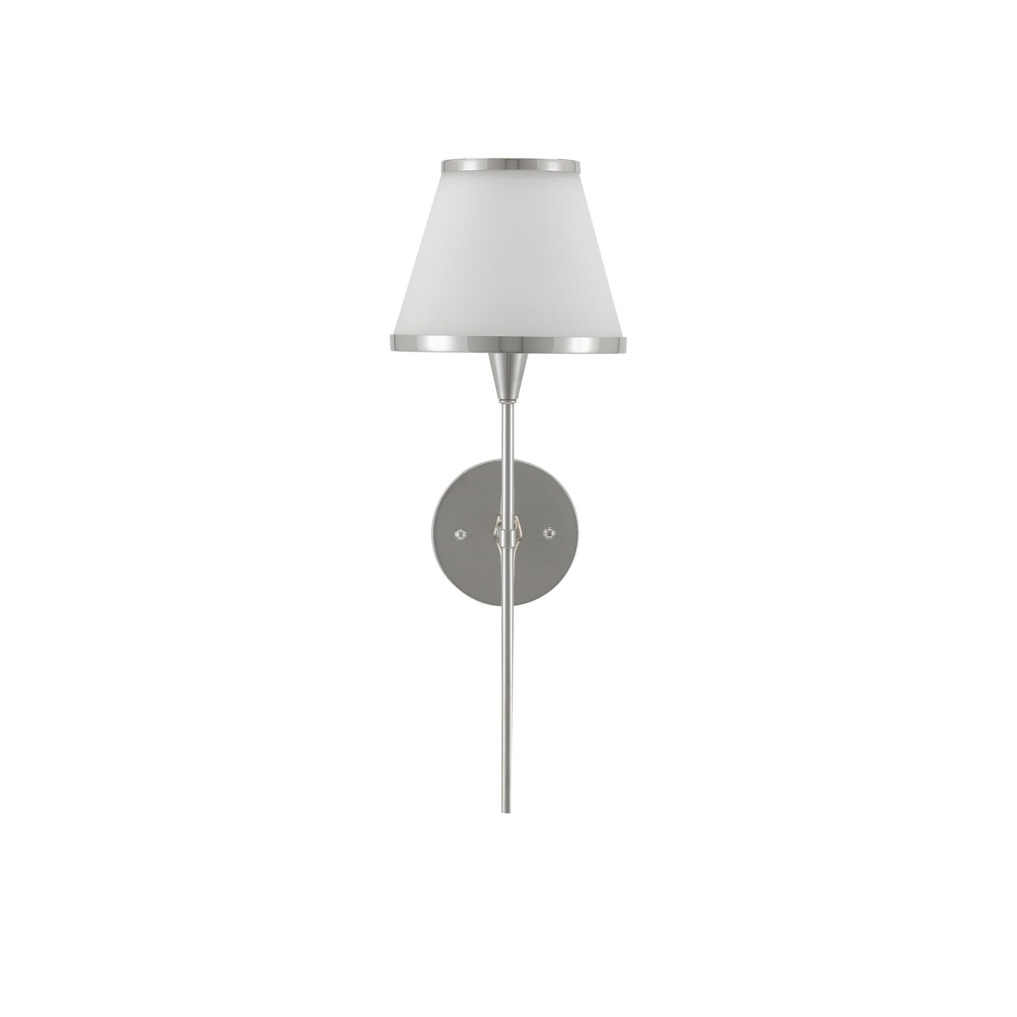 Shown in Polished Nickel finish and Opaque glass