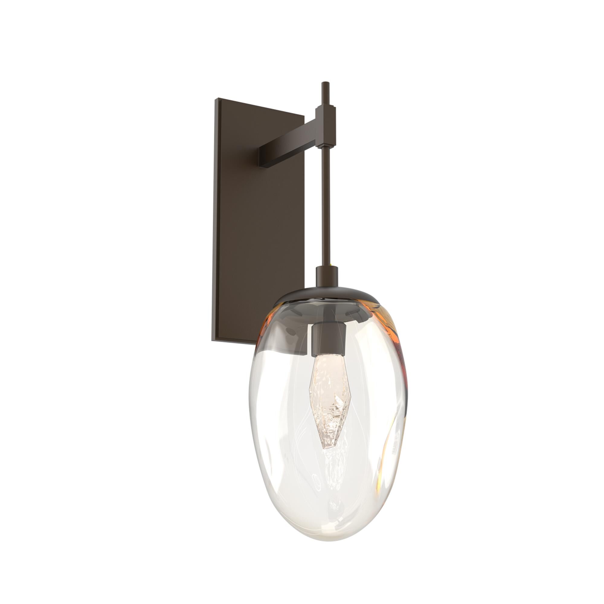 Shown in Flat Bronze finish and Amber Geo glass