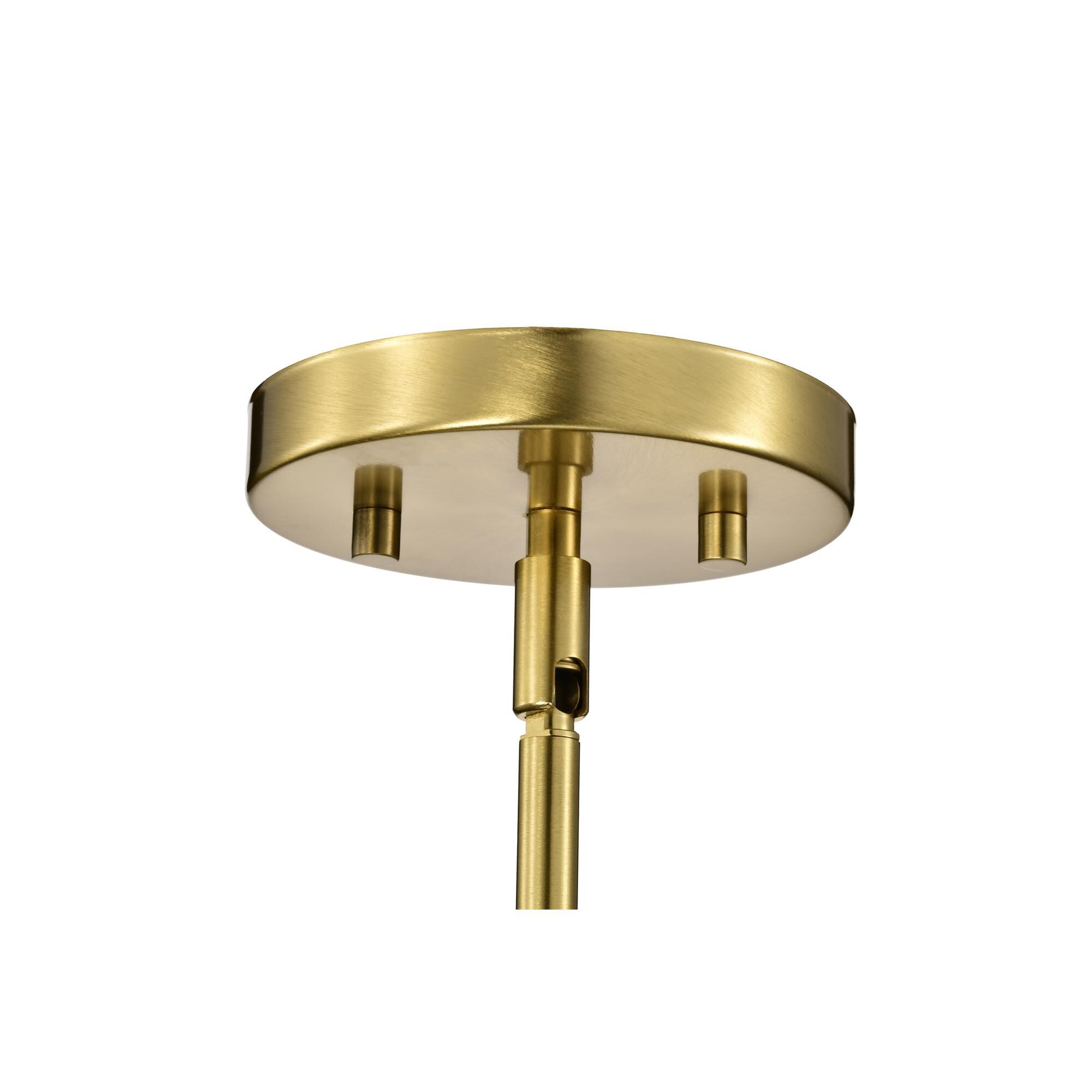 Shown in Burnished Brass finish and Ribbed White glass