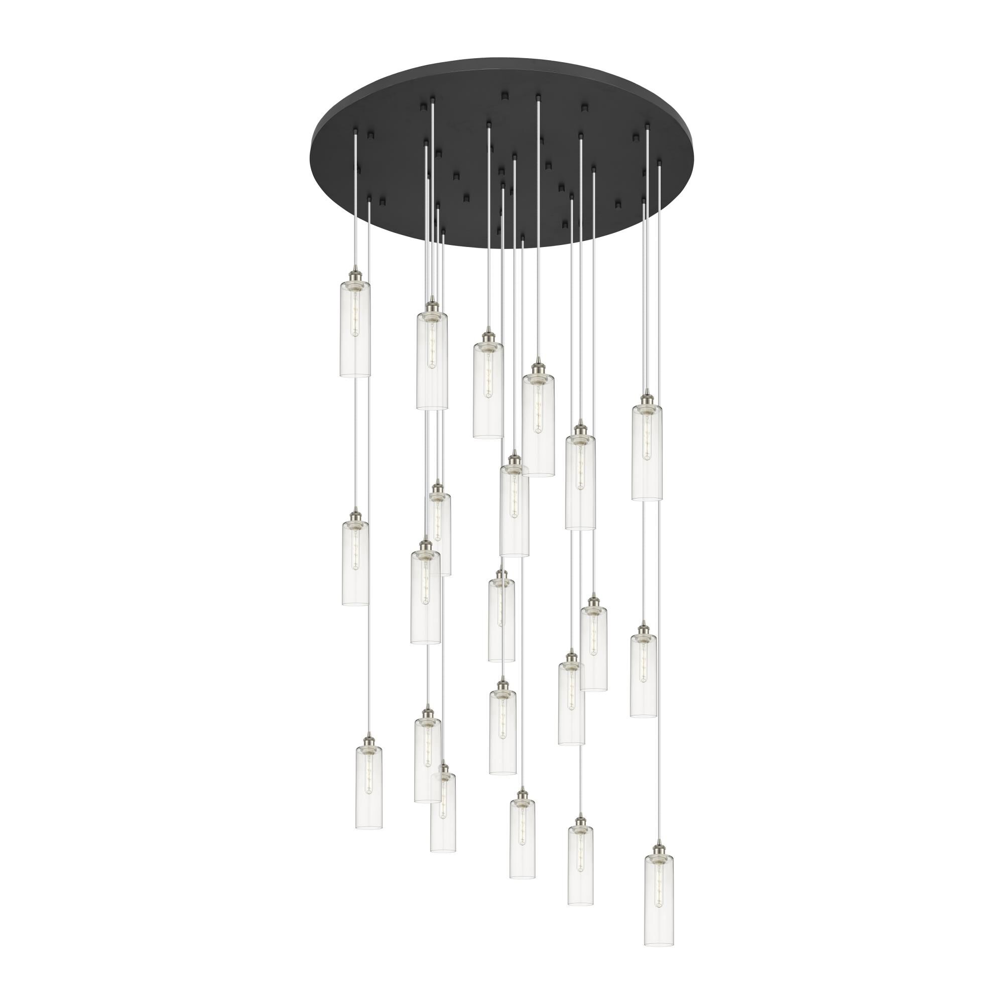 Shown in Satin Nickel finish and Clear shade